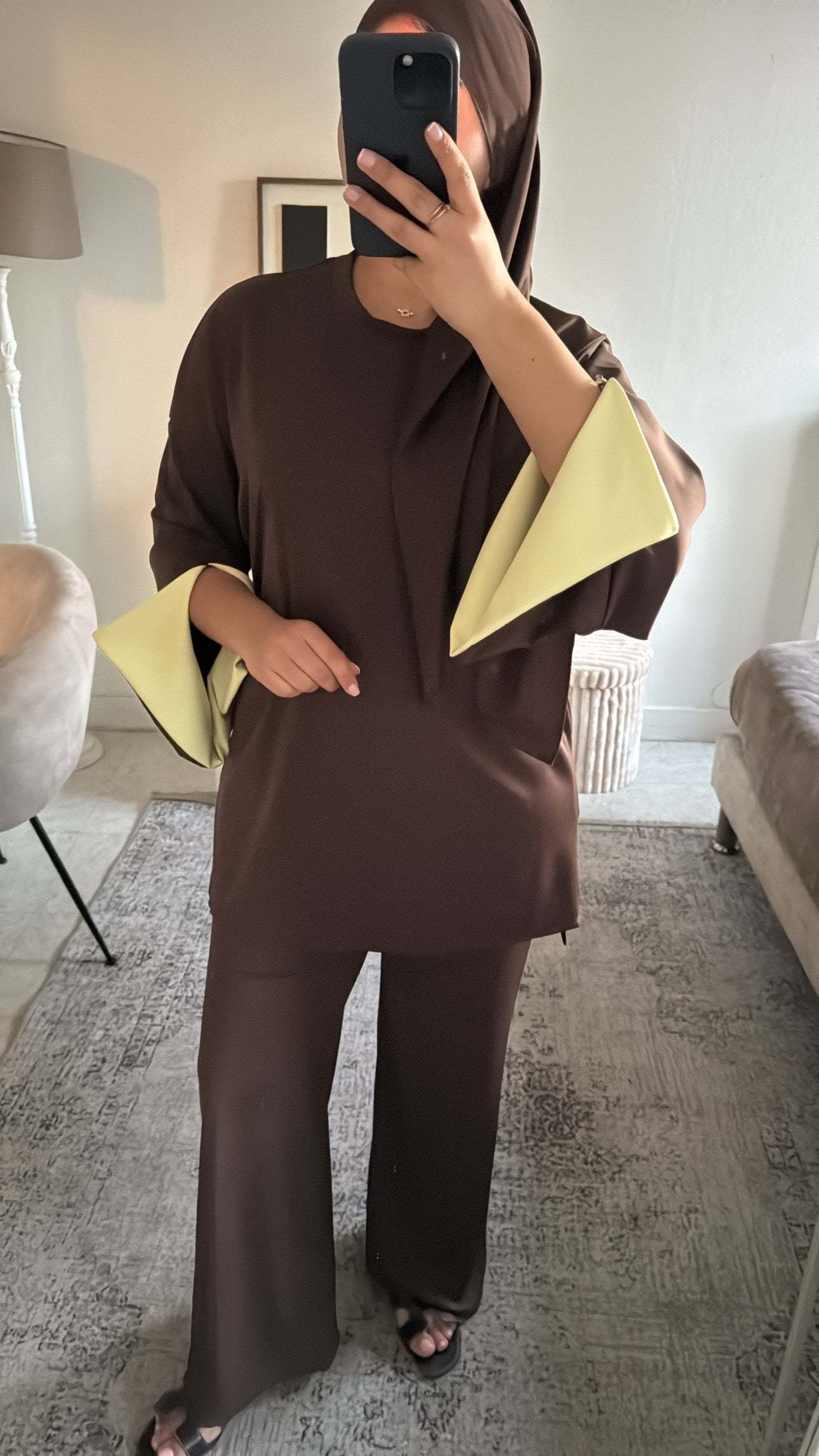 BURKINI BICOLOR AVEC VOILE MARRON