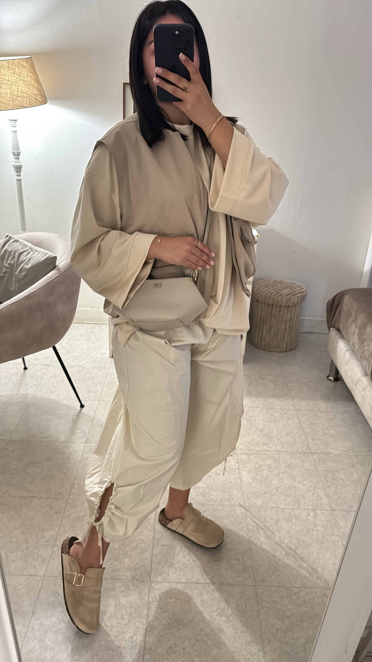 BERMUDA OVERSIZE DUPE ZARA BEIGE