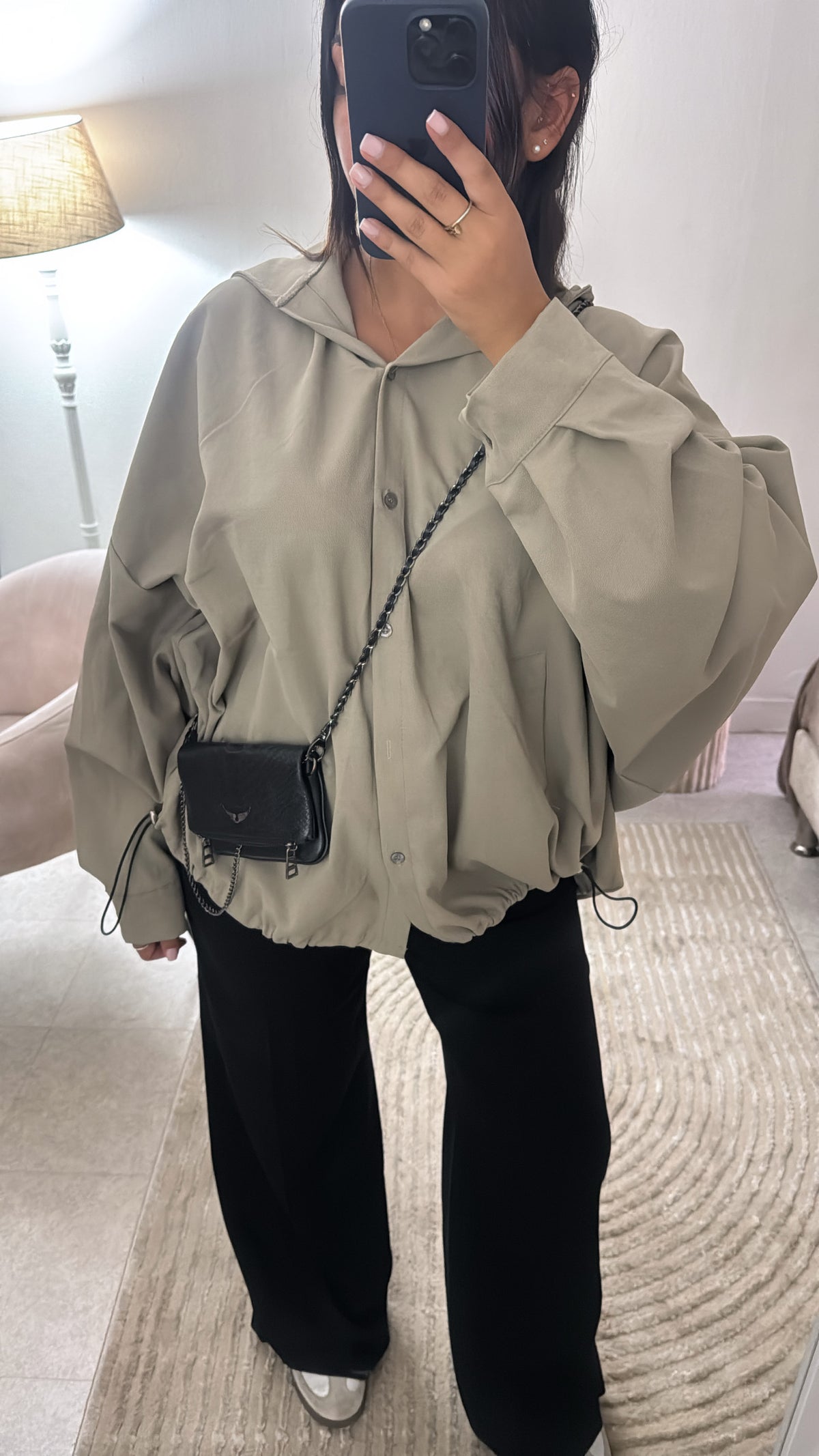 VESTE CHEMISE À CAPUCHE KAKI