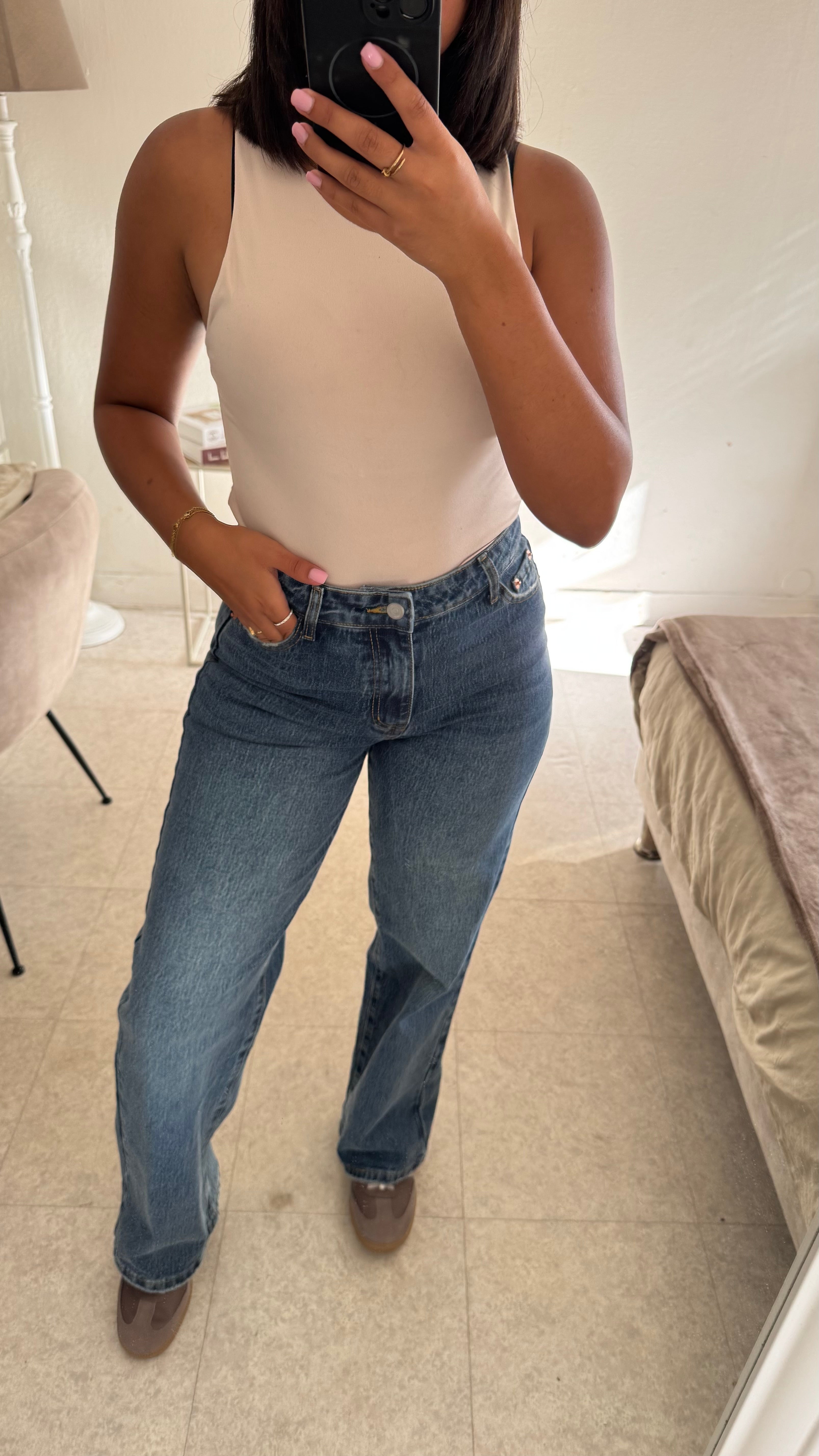 JEANS DROIT BLEU