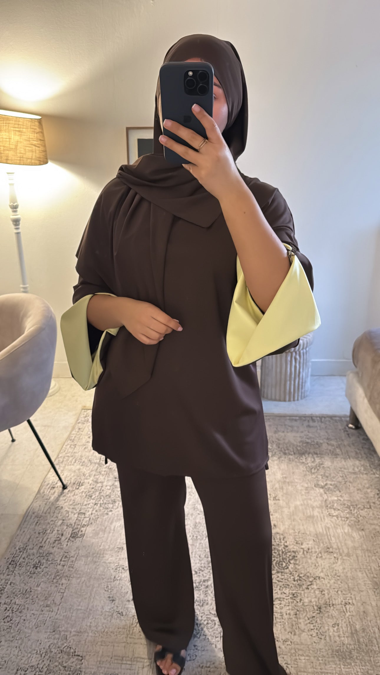 BURKINI BICOLOR AVEC VOILE MARRON