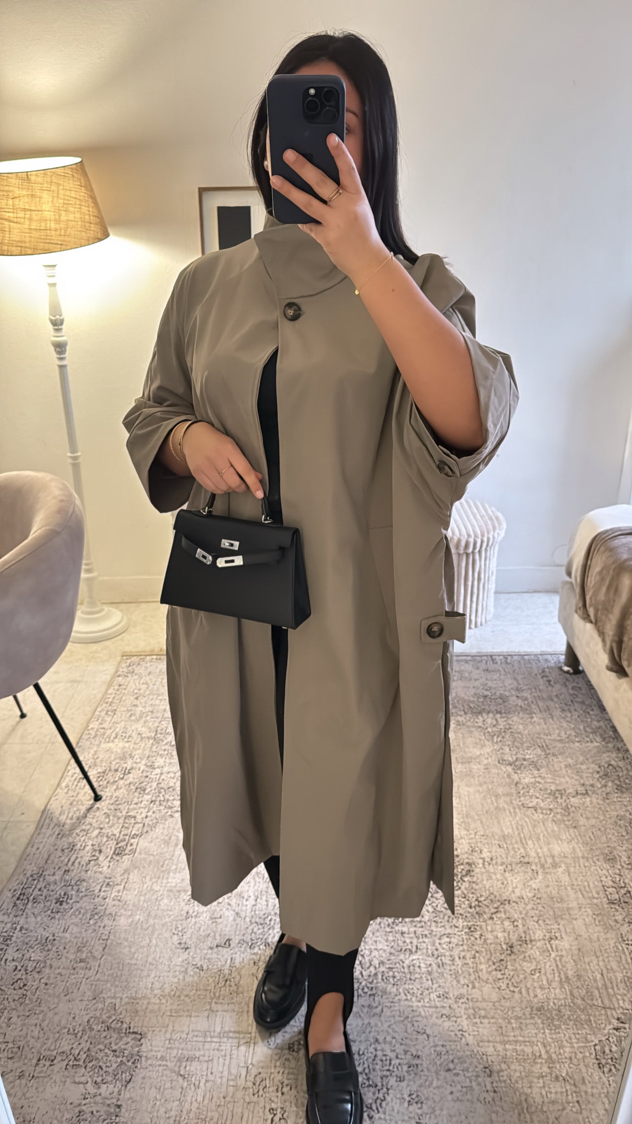 TRENCH ASYMÉTRIQUE KAKI