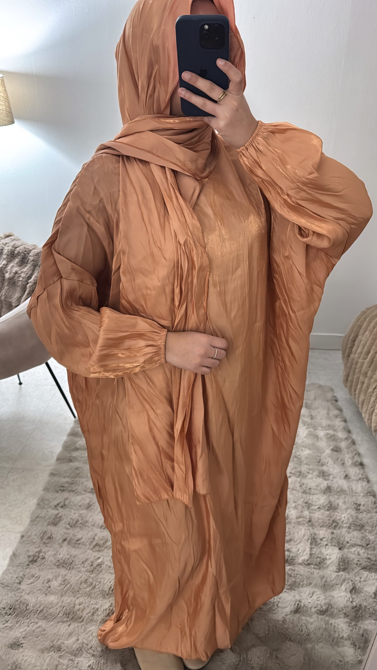 ABBAYA VOILE INTÉGRÉ ORANGE