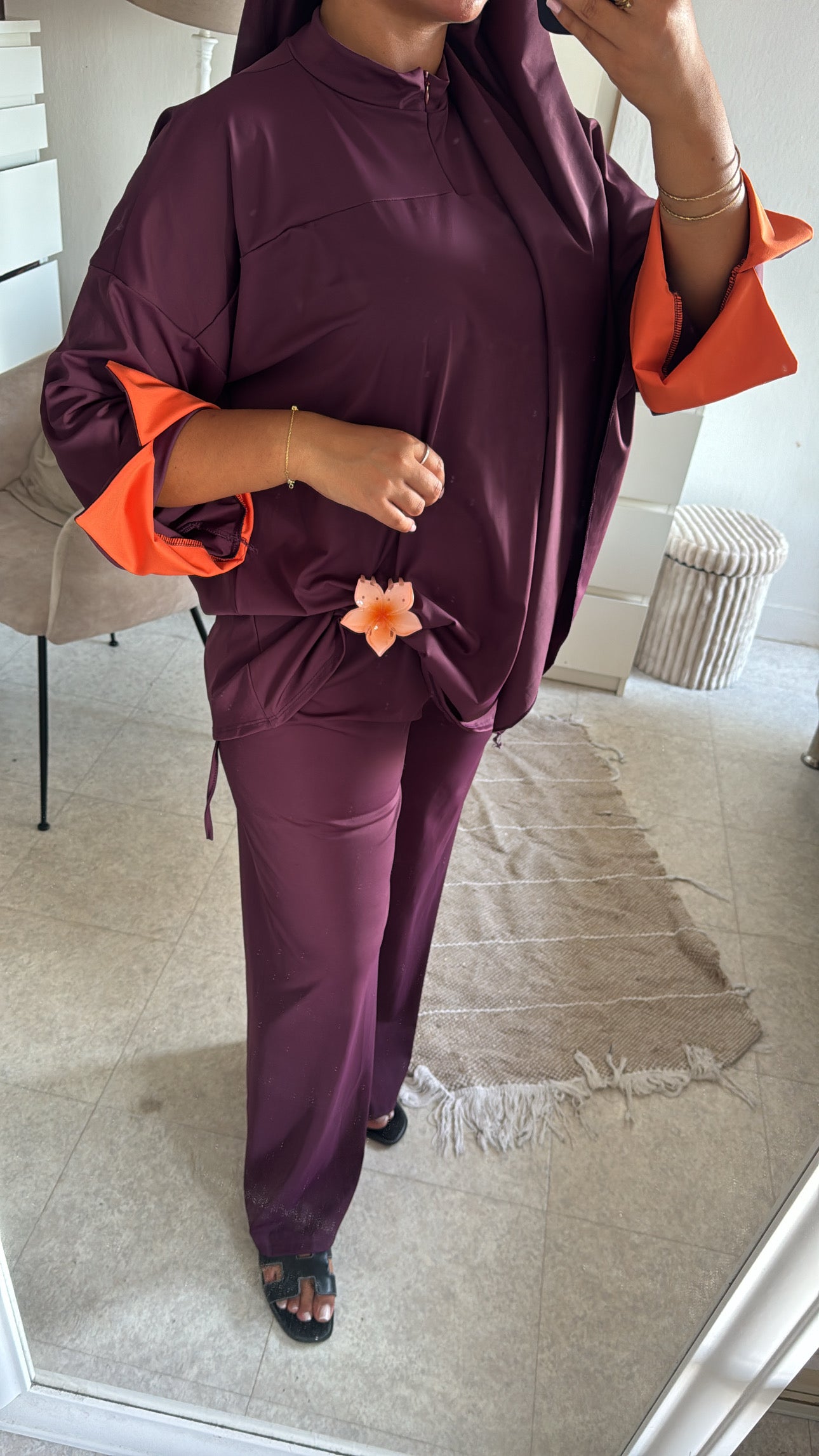 BURKINI 3 PIÈCES BI COLOR PRUNE
