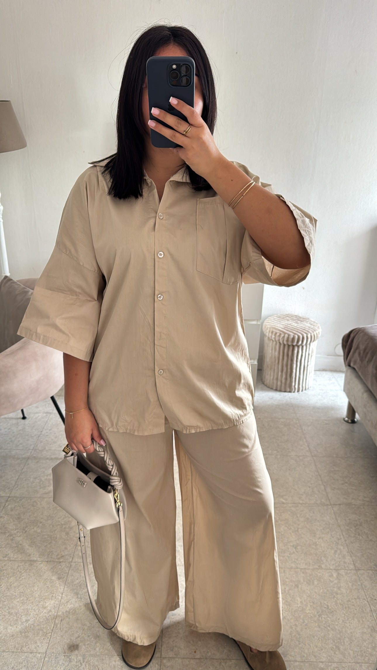 ENSEMBLE CHEMISE BEIGE