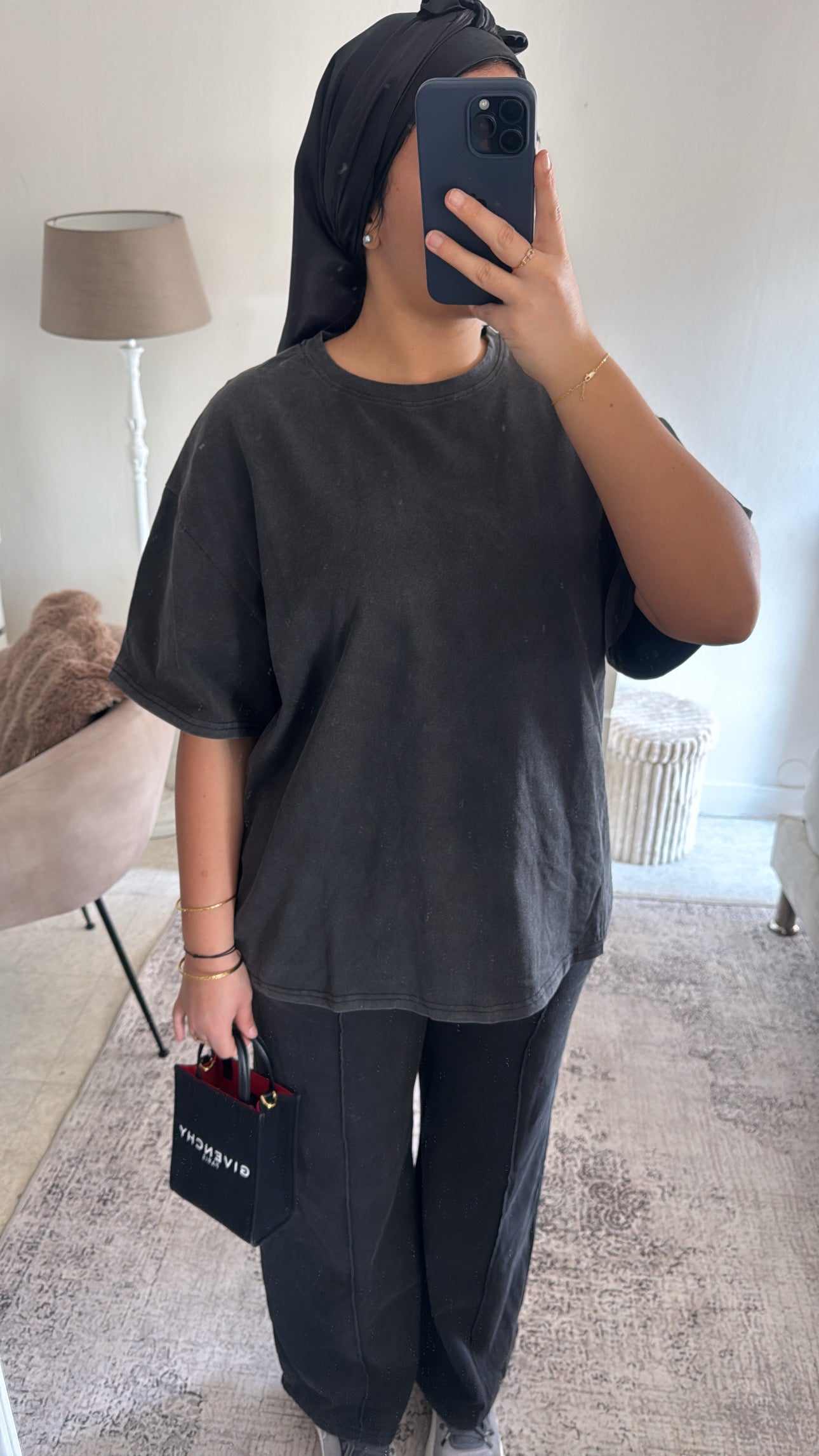 ENSEMBLE JOGGING T-SHIRT GRIS DÉLAVÉ