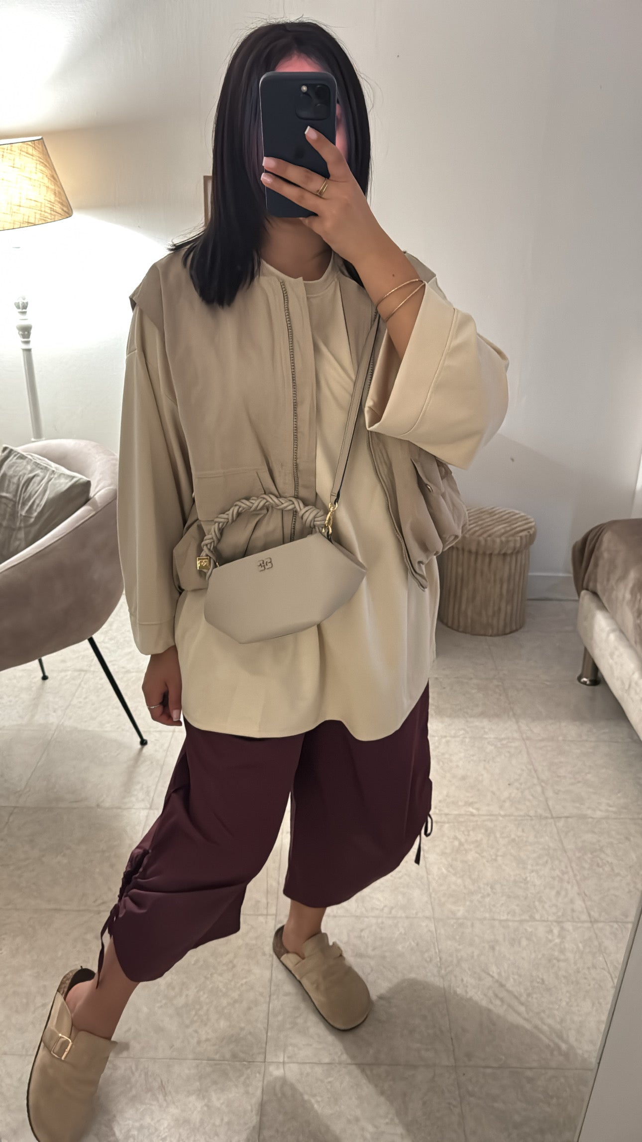 BERMUDA OVERSIZE DUPE ZARA BORDEAUX