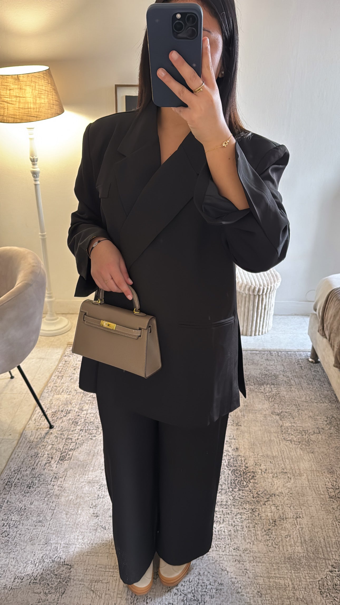 ENSEMBLE BLAZER ASYMÉTRIQUE NOIR