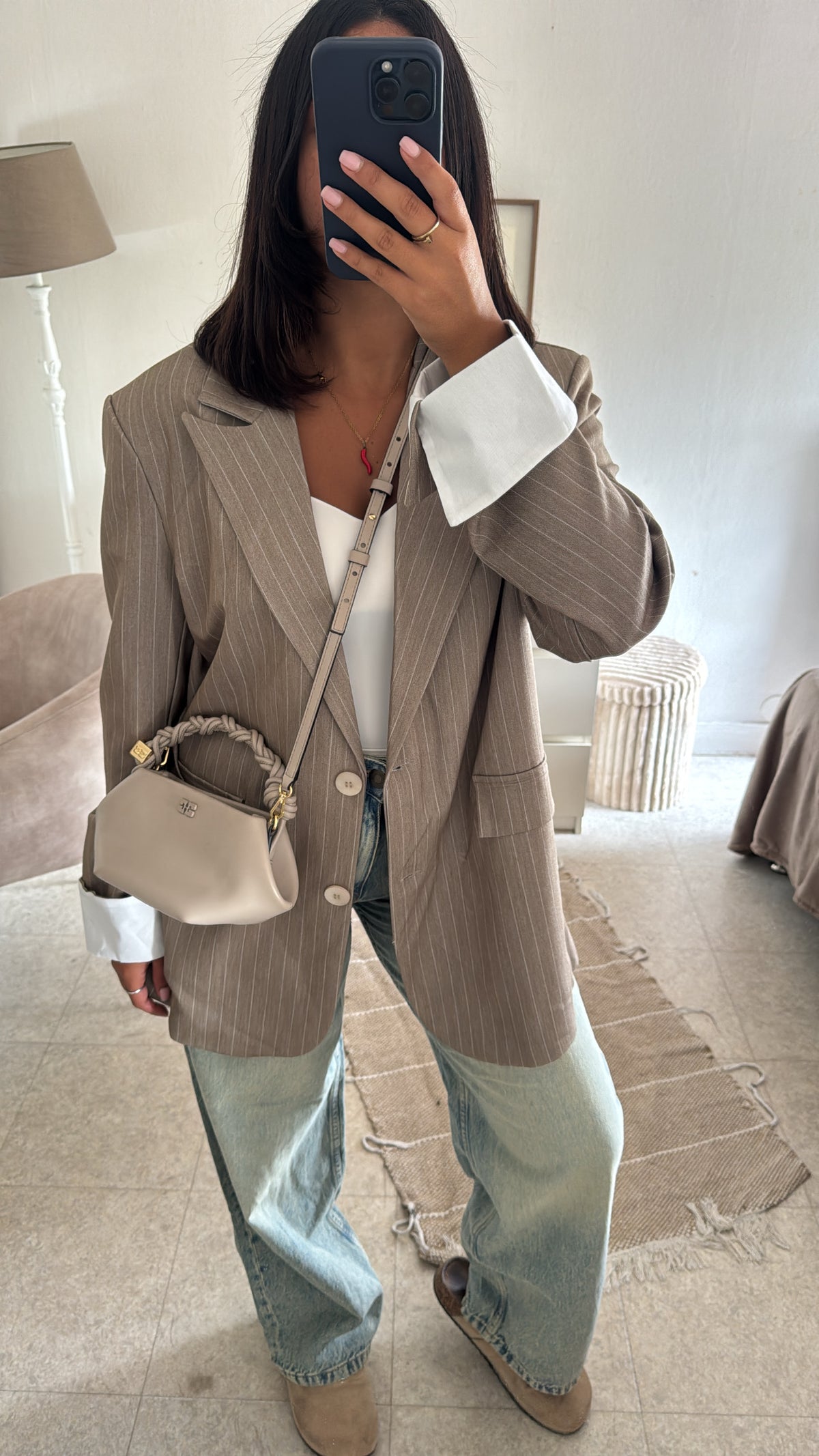 BLAZER RAYÉE TAUPE