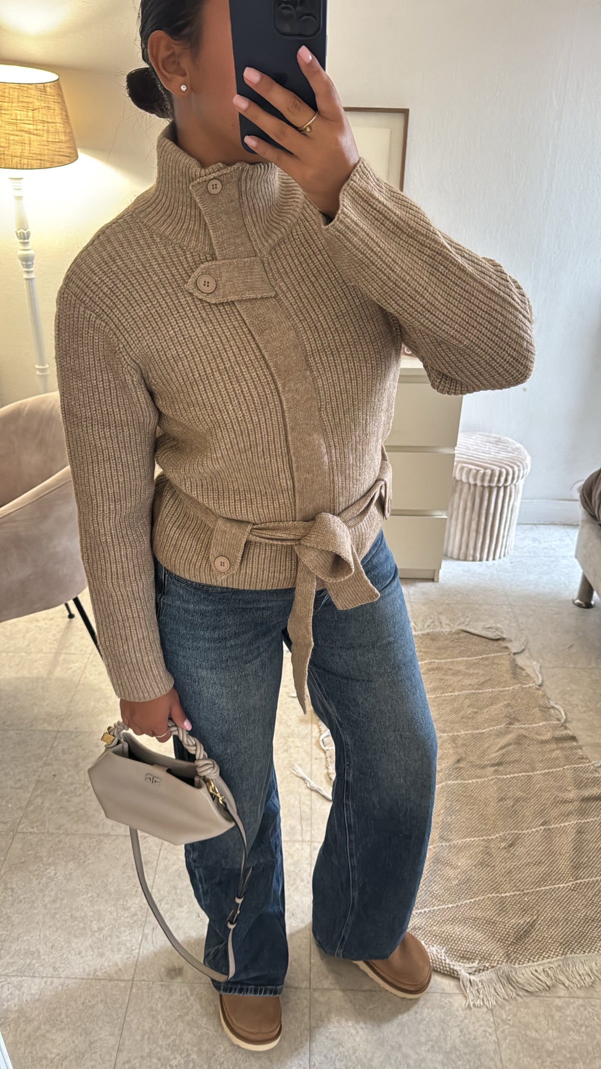 GILET STRUCTURÉ À BOUTON CAMEL