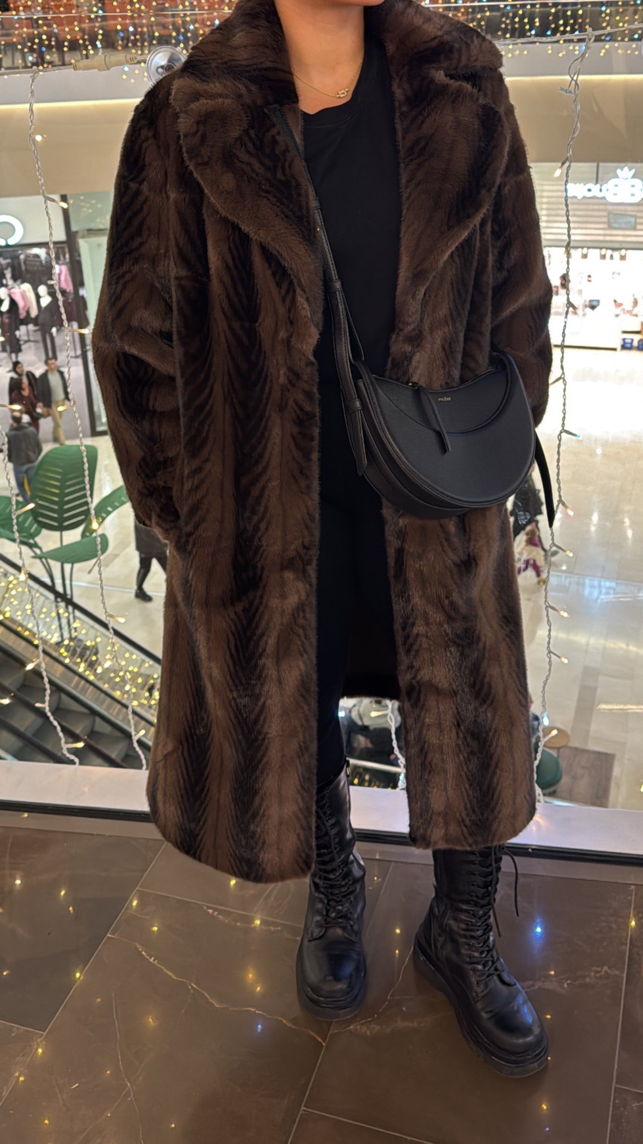 FOURRURE LONGUE BI COLOR DOUCE MARRON