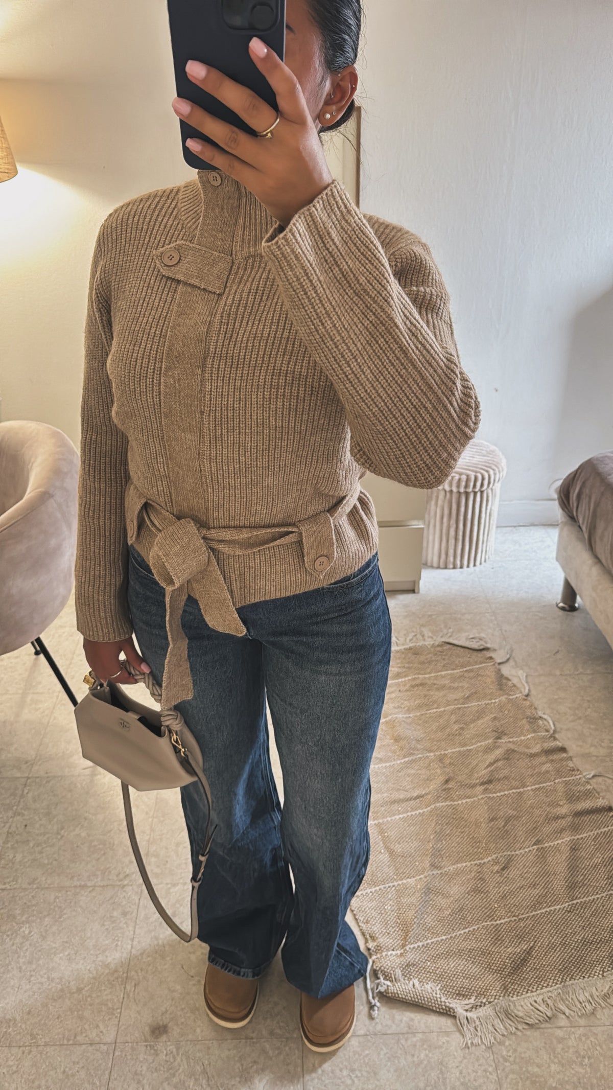 GILET STRUCTURÉ À BOUTON CAMEL
