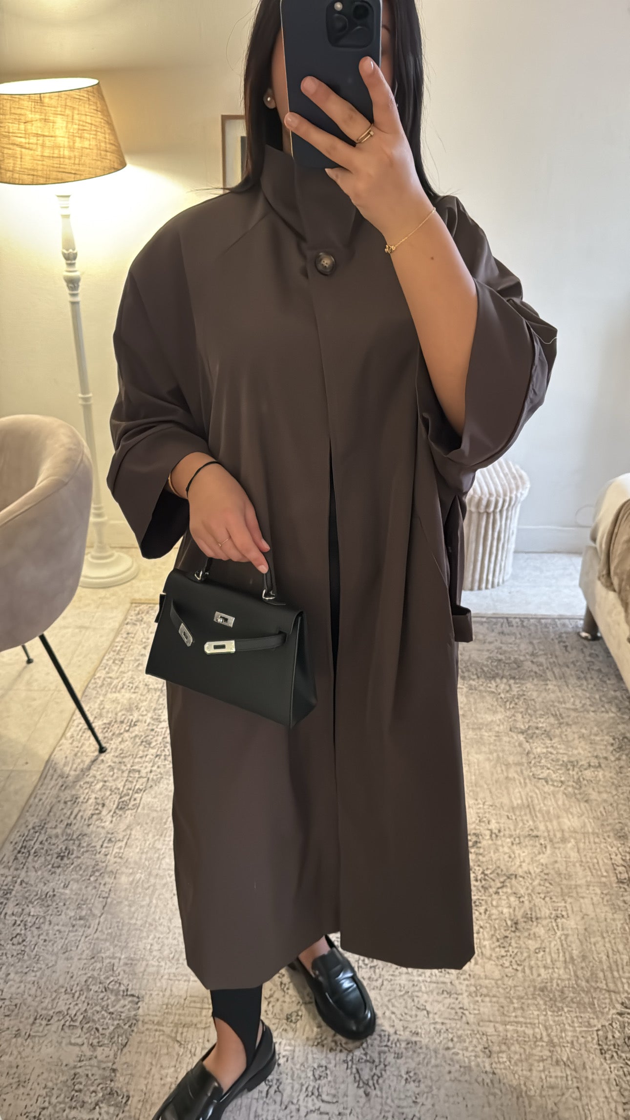 TRENCH ASYMÉTRIQUE MARRON