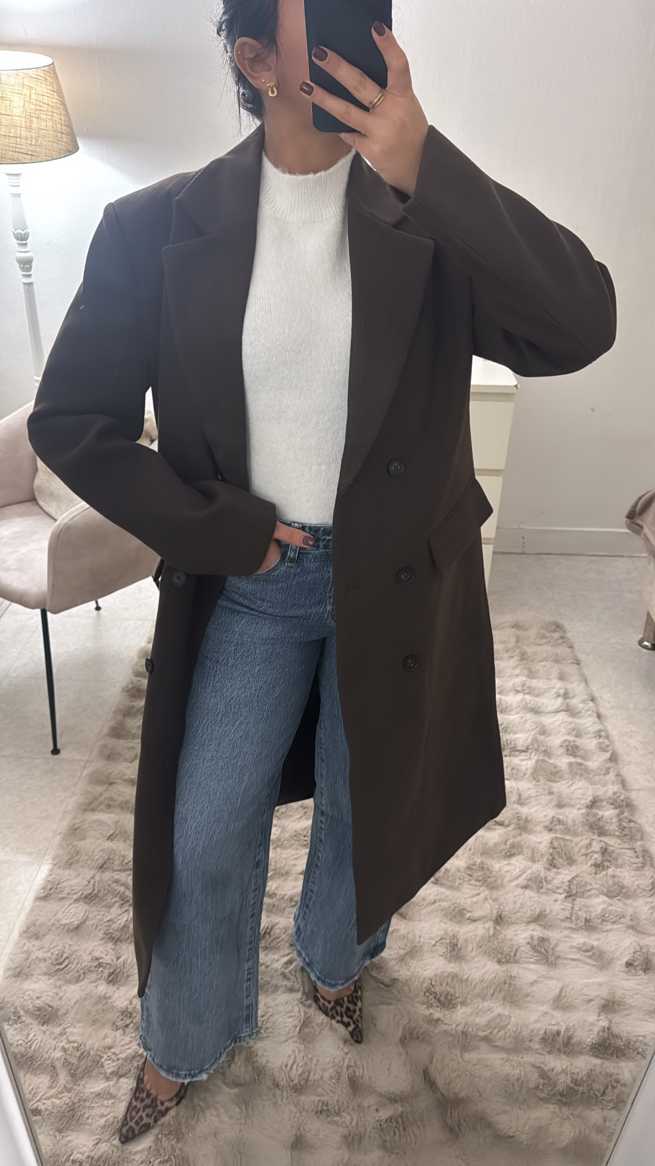 MANTEAUX DROIT MARRON