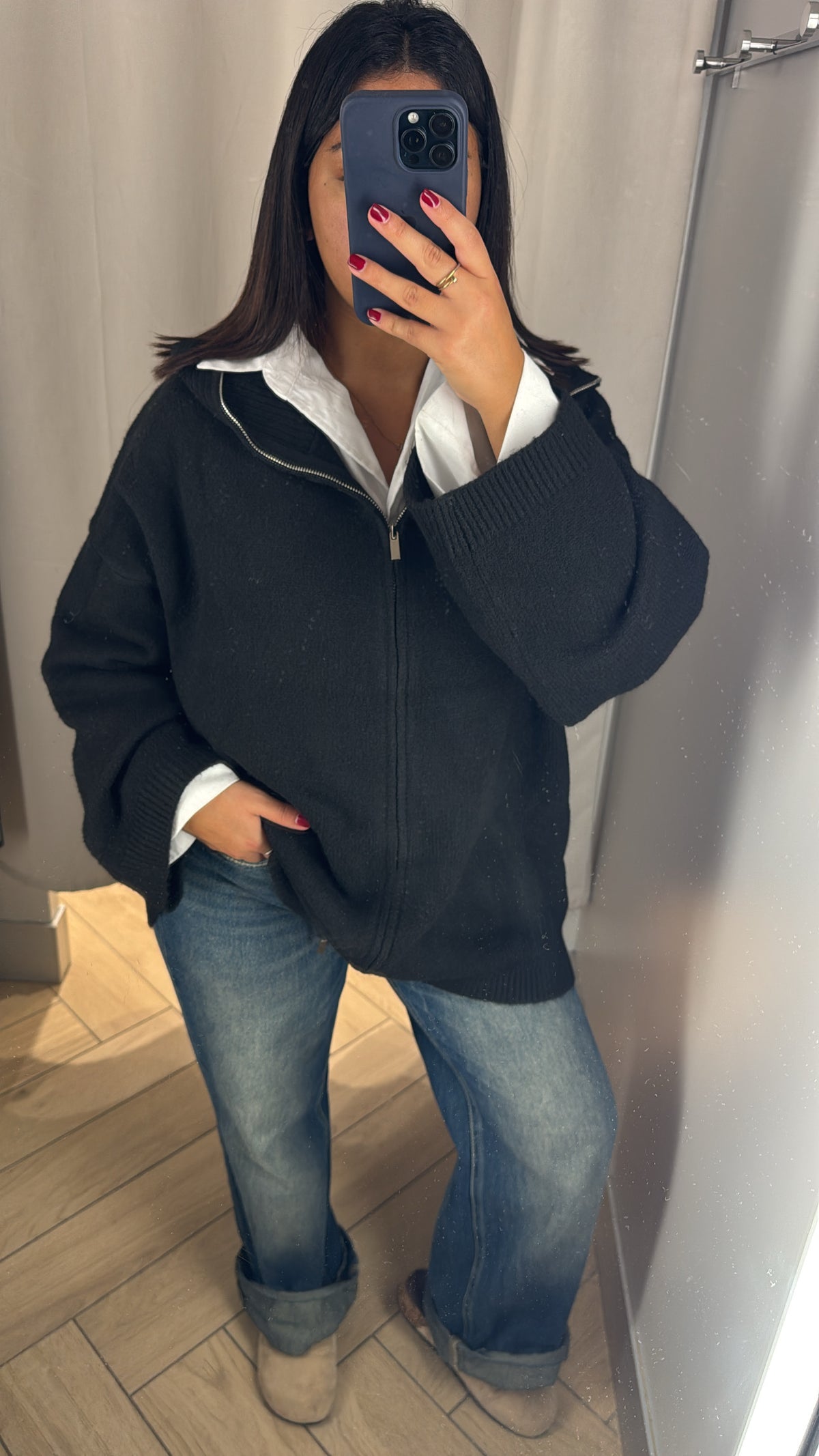 GILET MAILLE NOIR