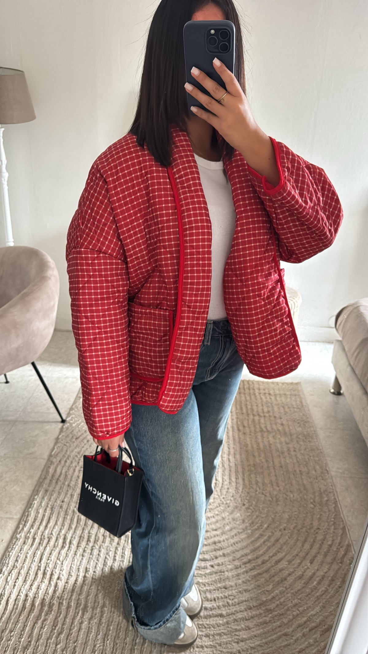 MANTEAUX CARREAUX ROUGE