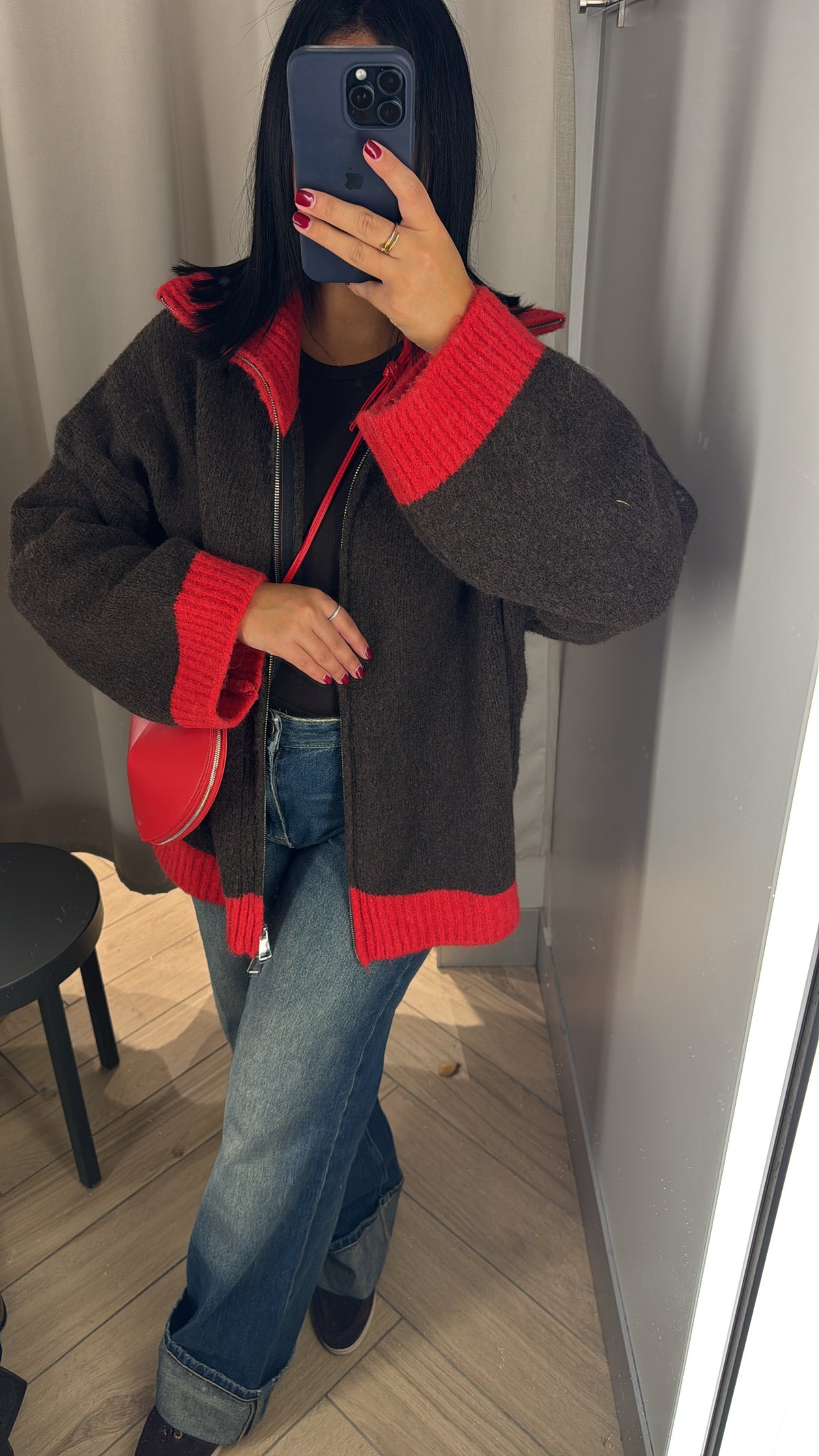 GILET BI COLOR MARRON