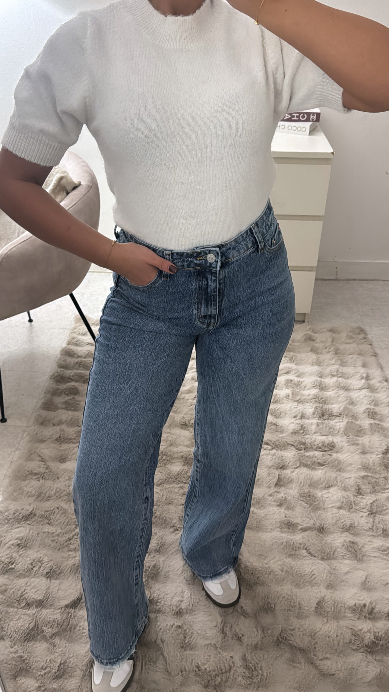 JEANS DROIT BLEU