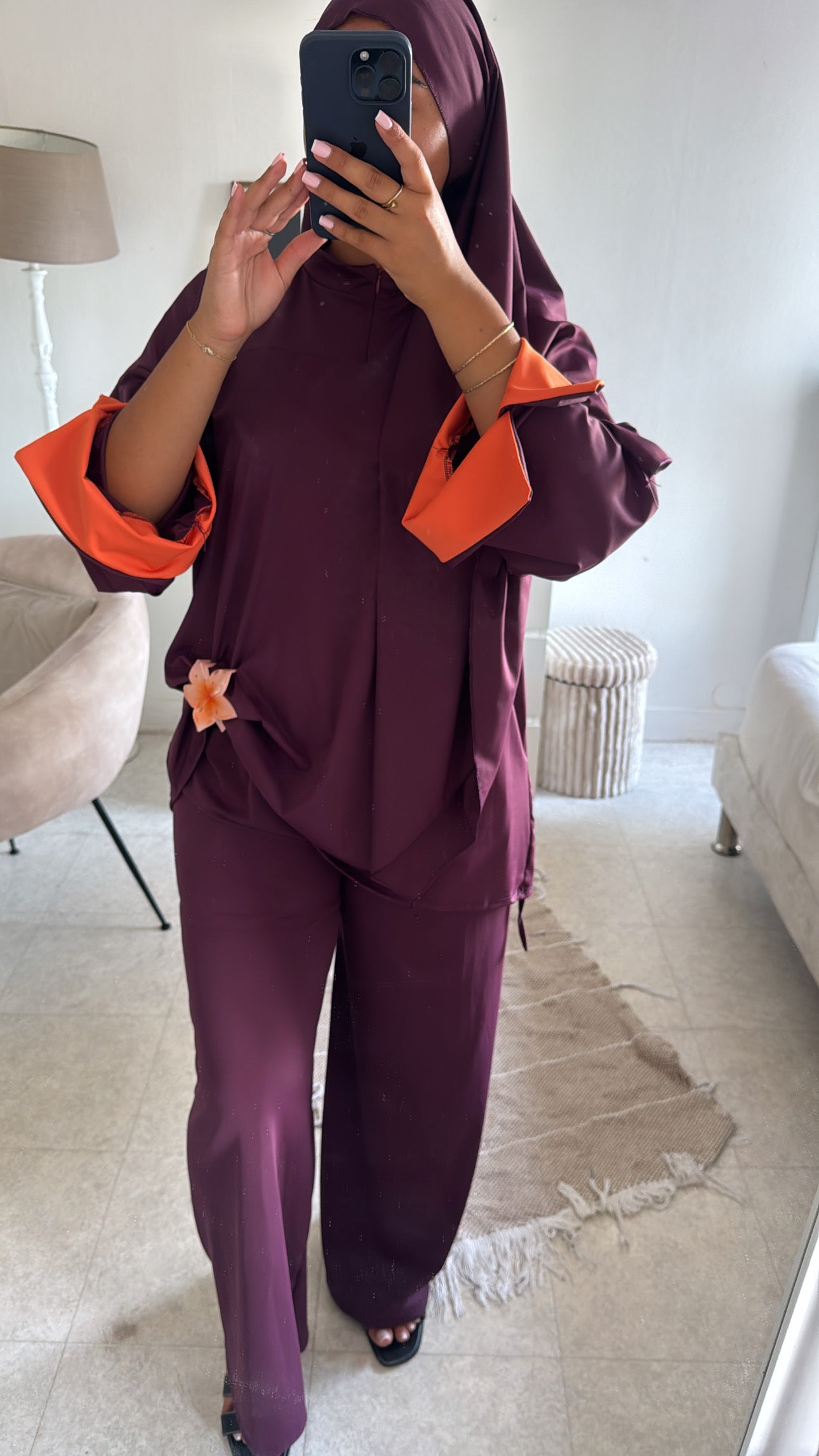 BURKINI 3 PIÈCES BI COLOR PRUNE