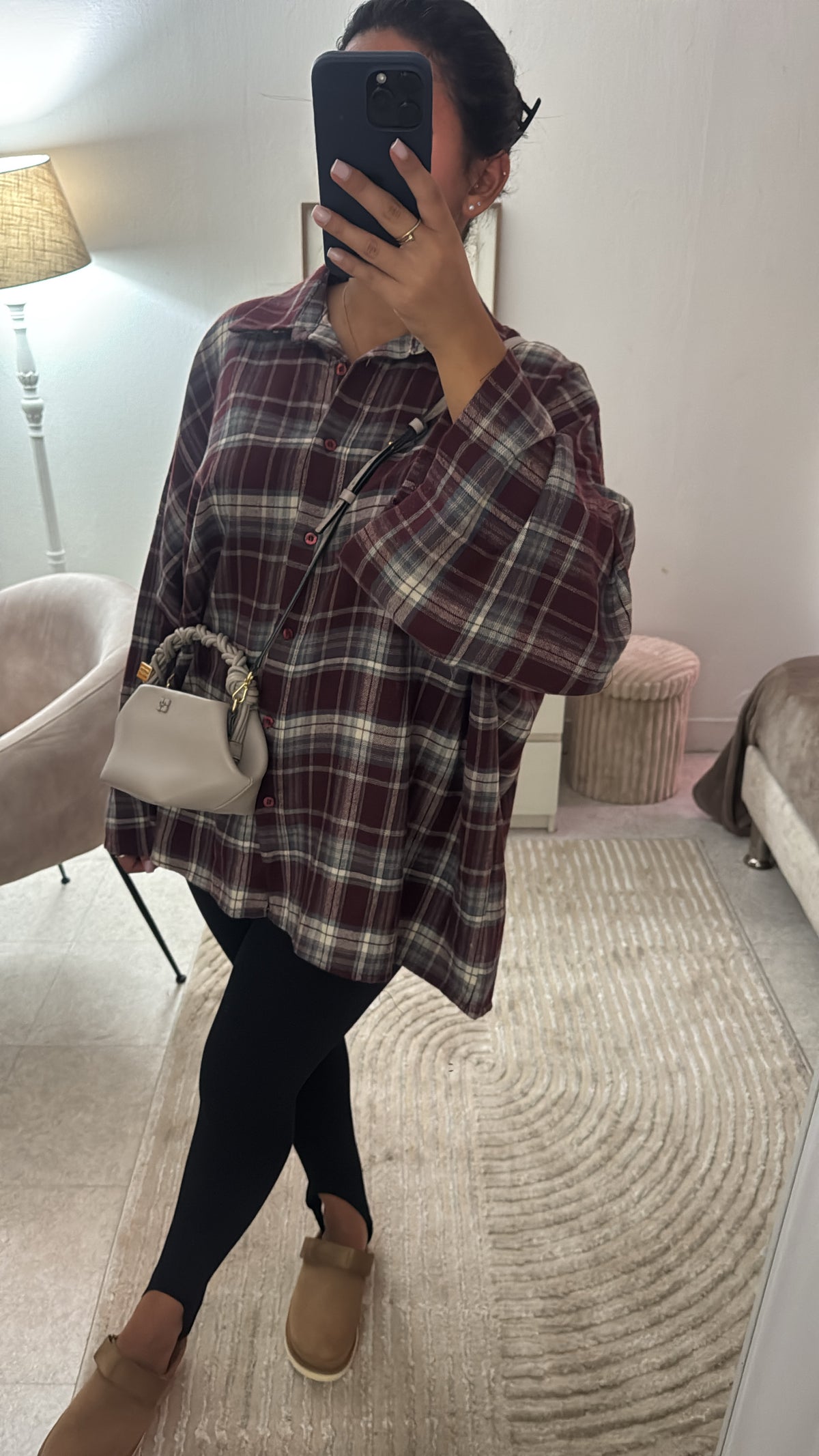 CHEMISE À CARREAUX OVERSIZE ROUGE