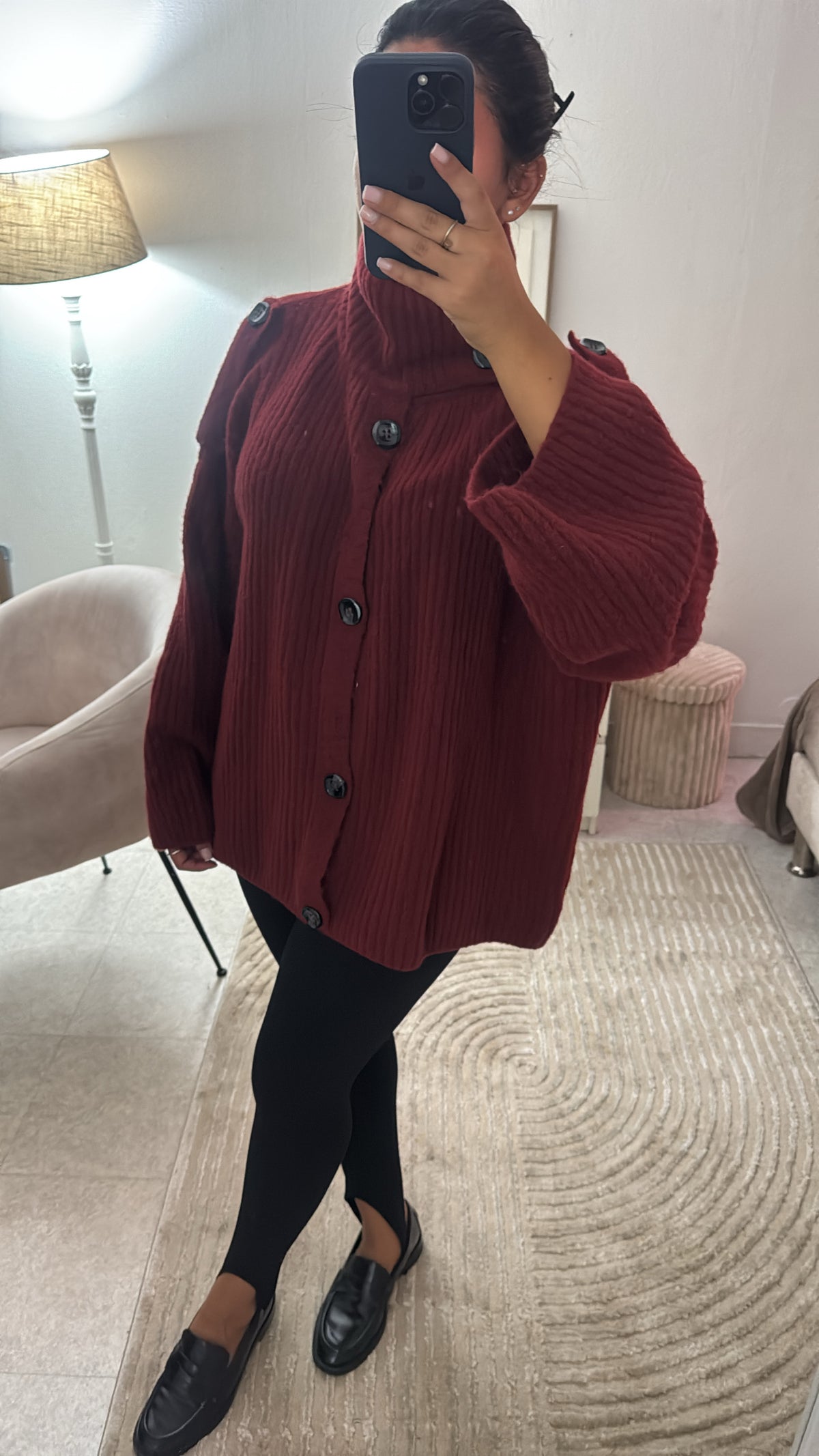 PULL EN MAILLE STRUCTURÉ ROUGE