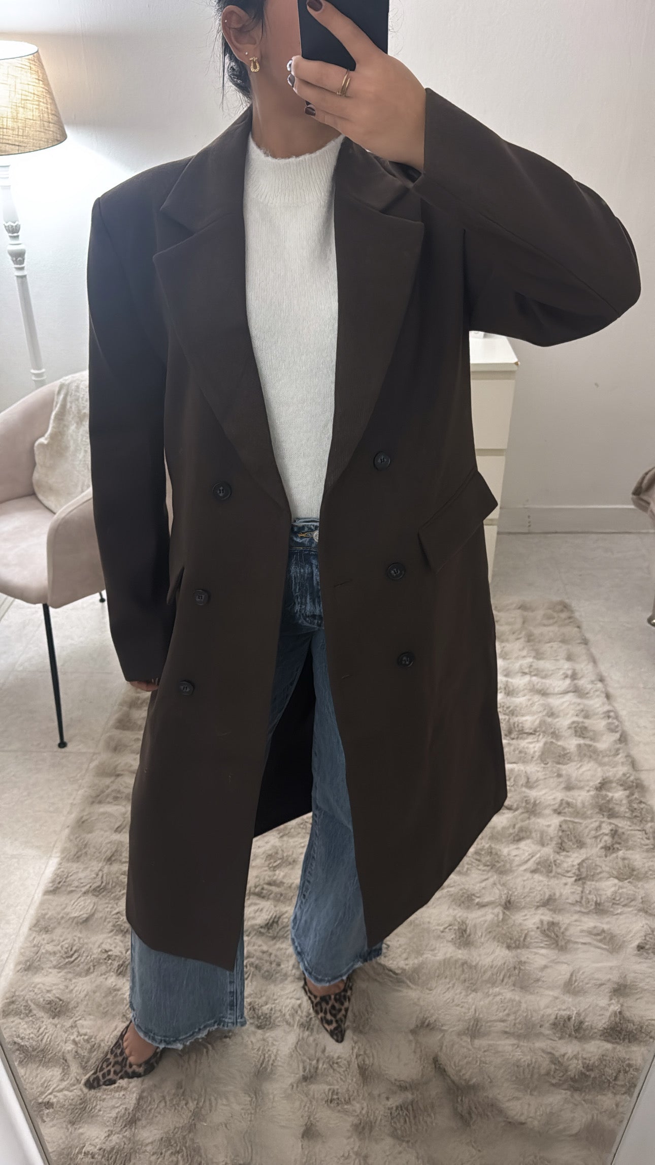 MANTEAUX DROIT MARRON