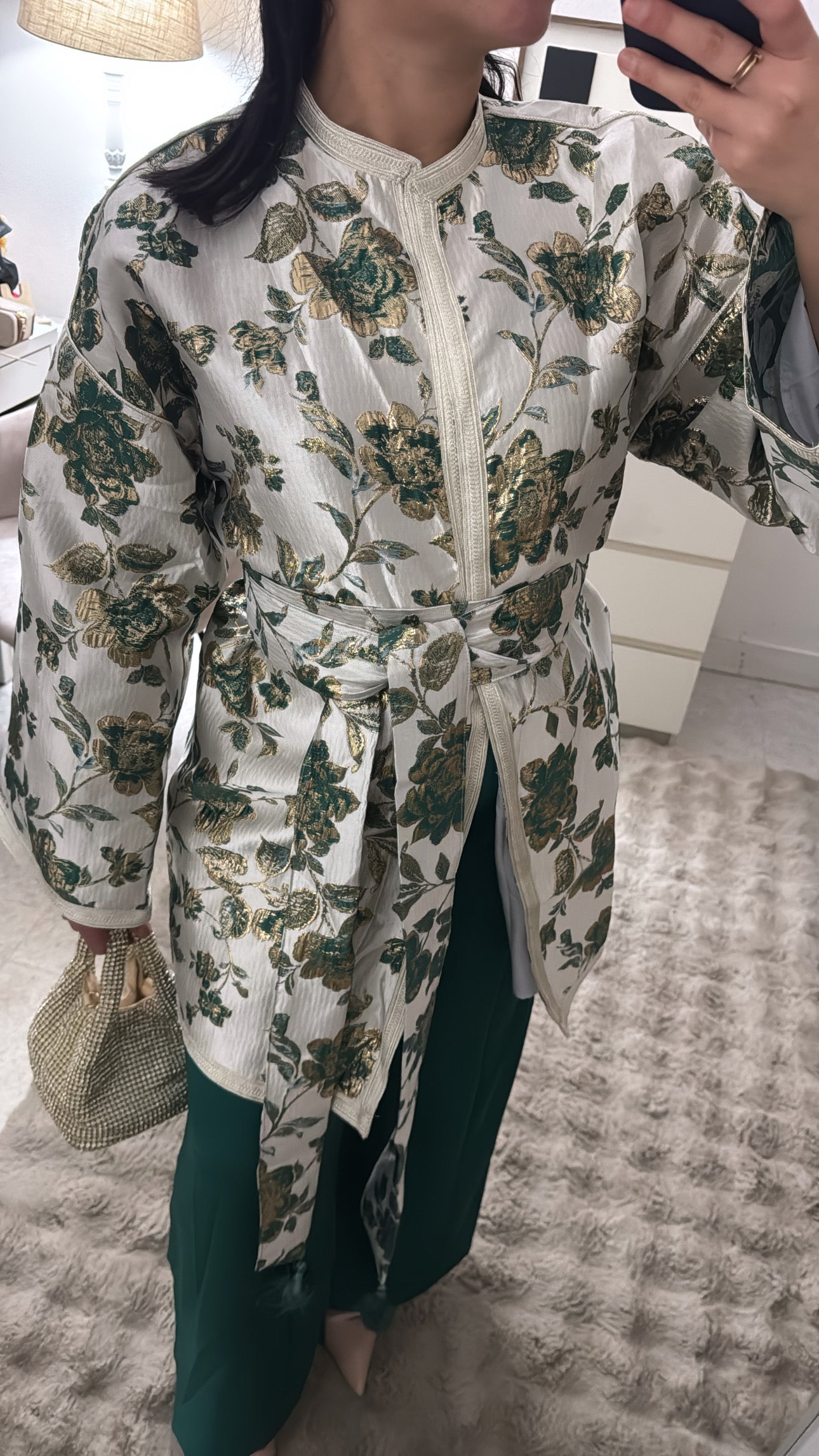 ENSEMBLE KIMONO PANTALON VERT