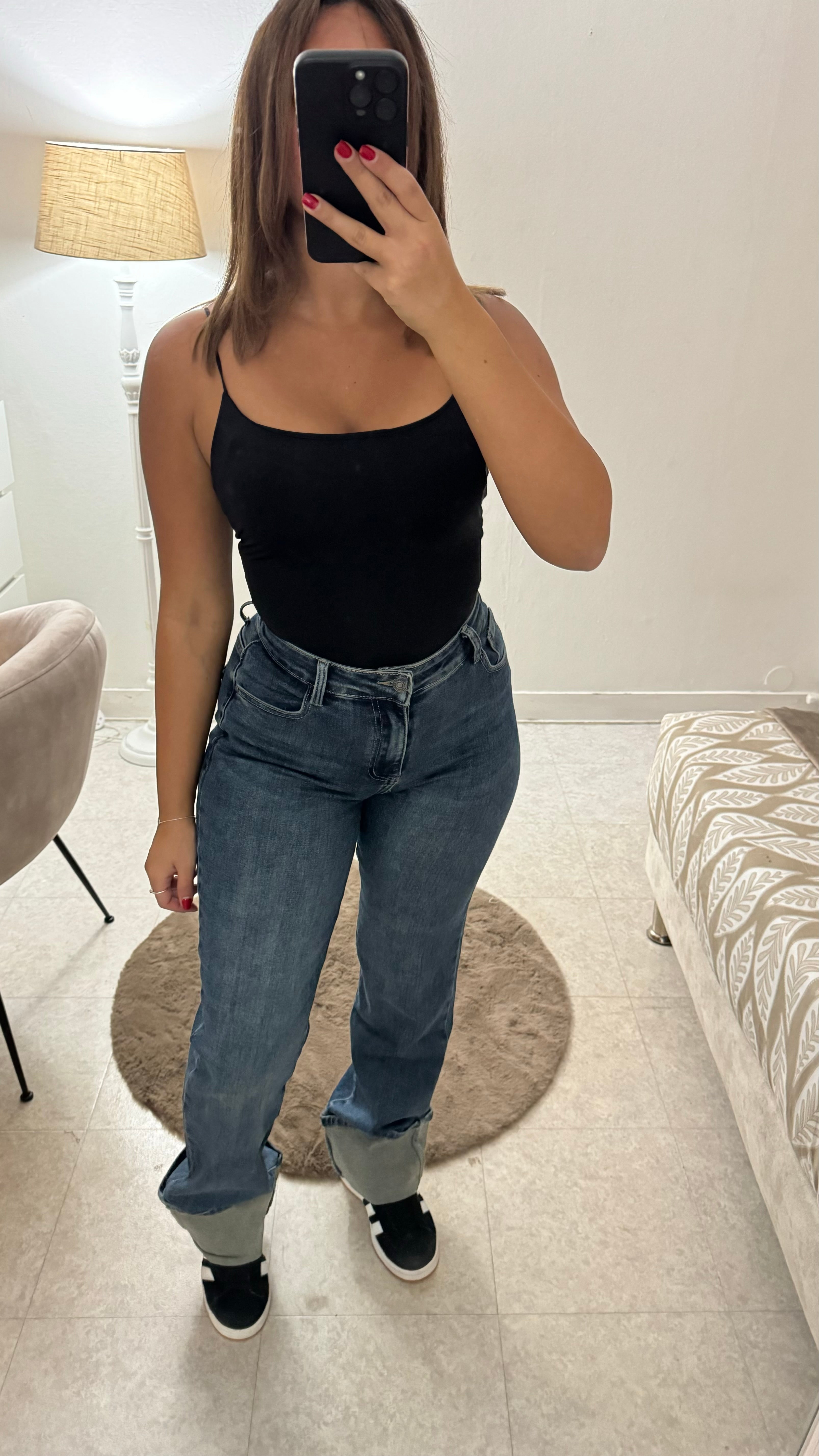 JEANS RETROUSSÉ INSPI ZARA BRUT