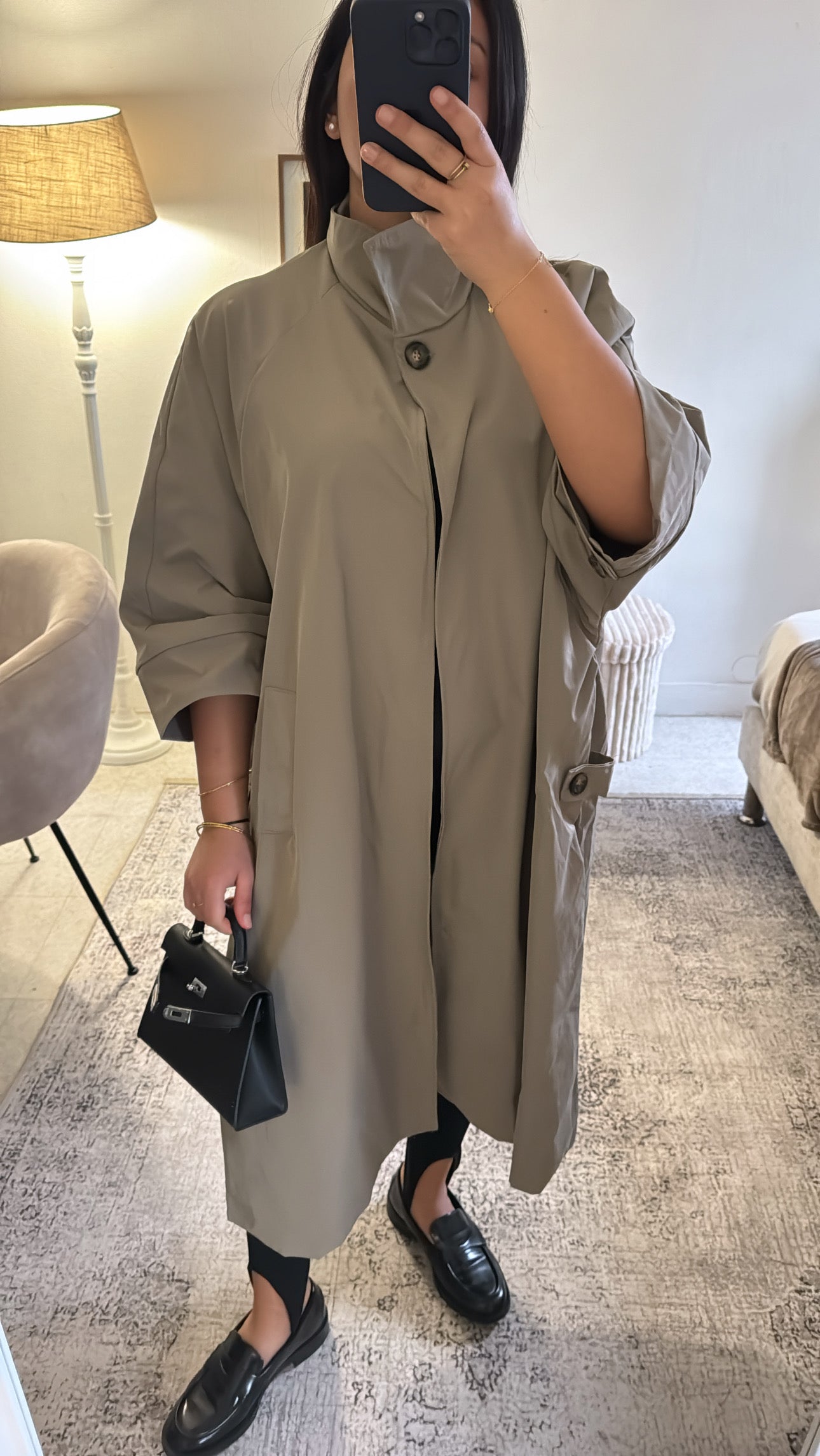 TRENCH ASYMÉTRIQUE KAKI