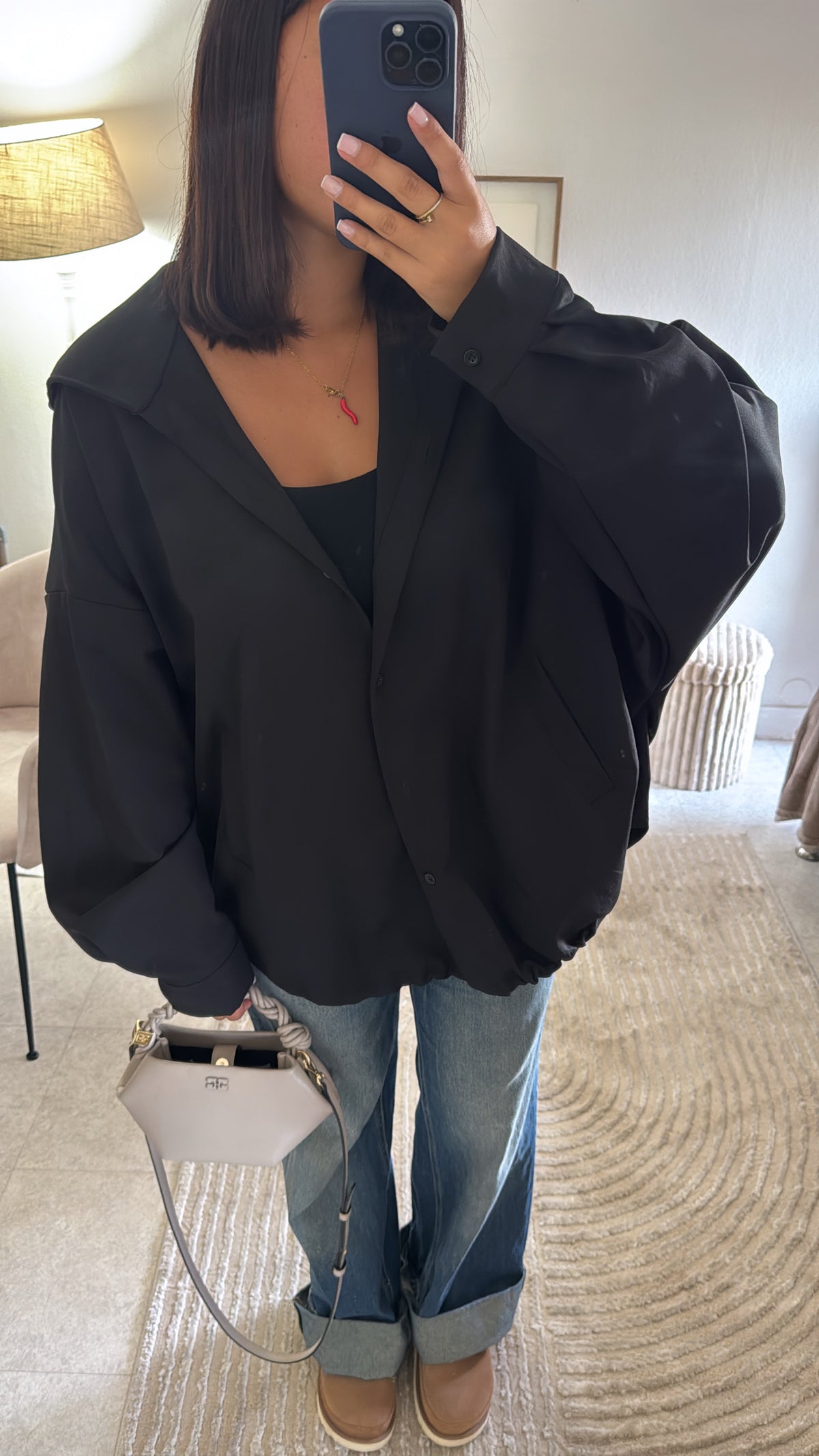 VESTE CHEMISE OVERSIZE NOIRE