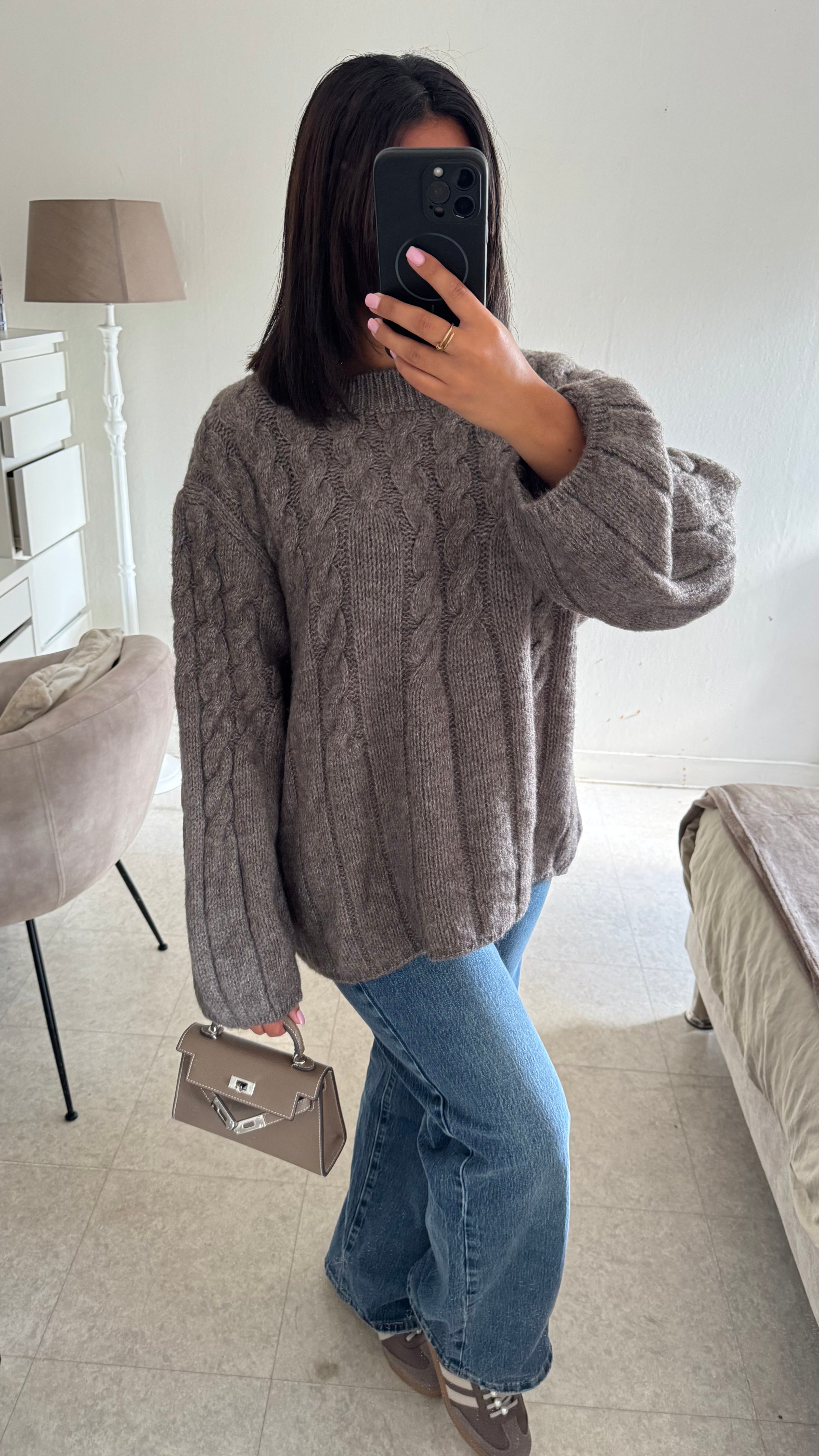PULL MADIE TAUPE