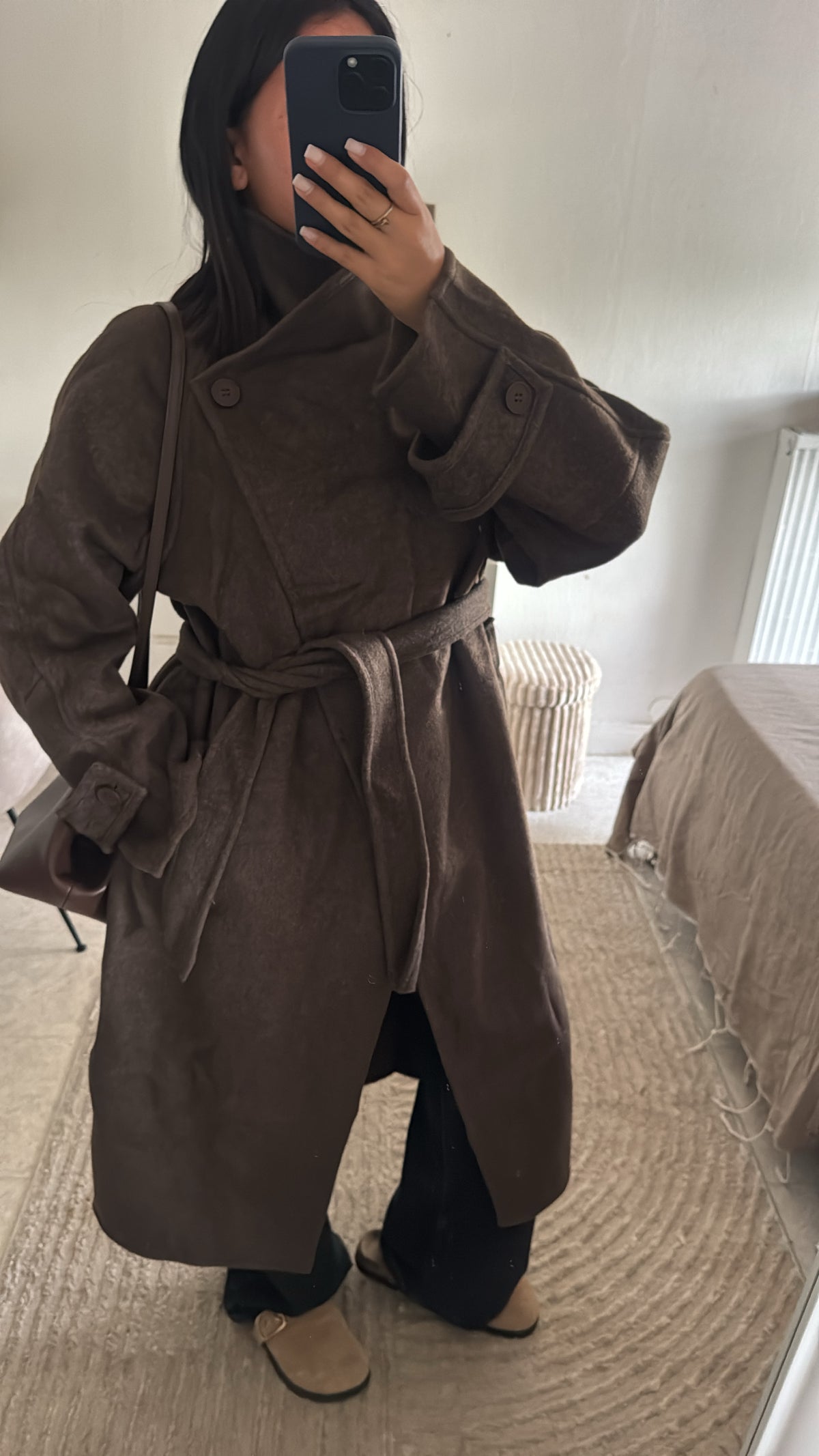 MANTEAUX 100% LAINE MARRON