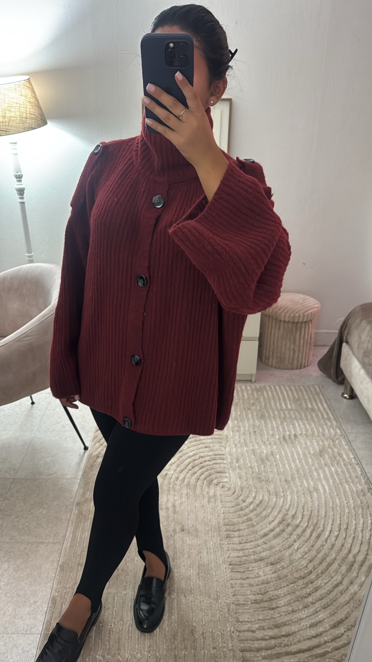 PULL EN MAILLE STRUCTURÉ ROUGE
