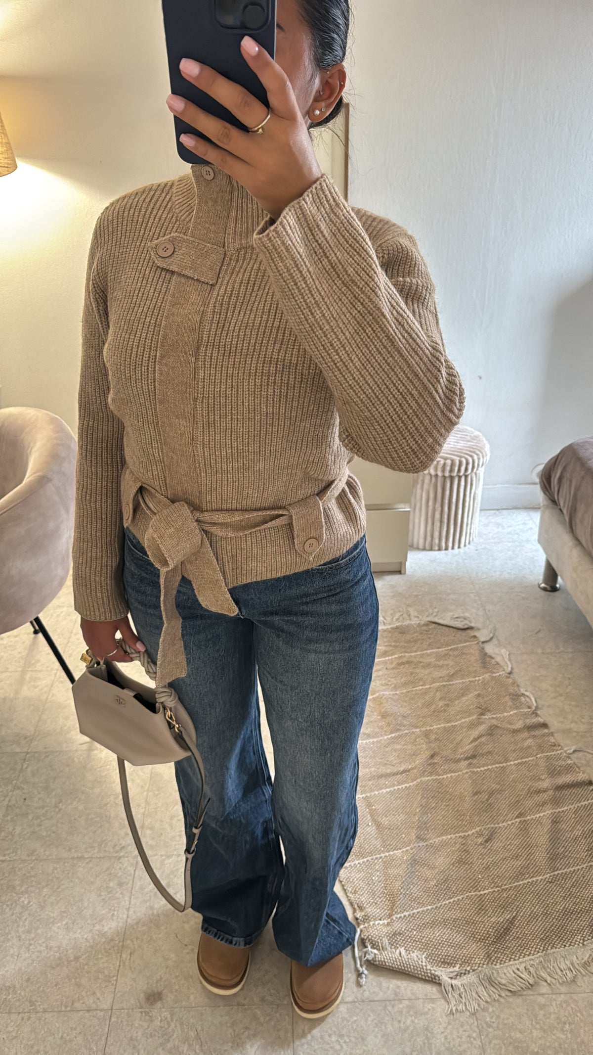 GILET STRUCTURÉ À BOUTON CAMEL