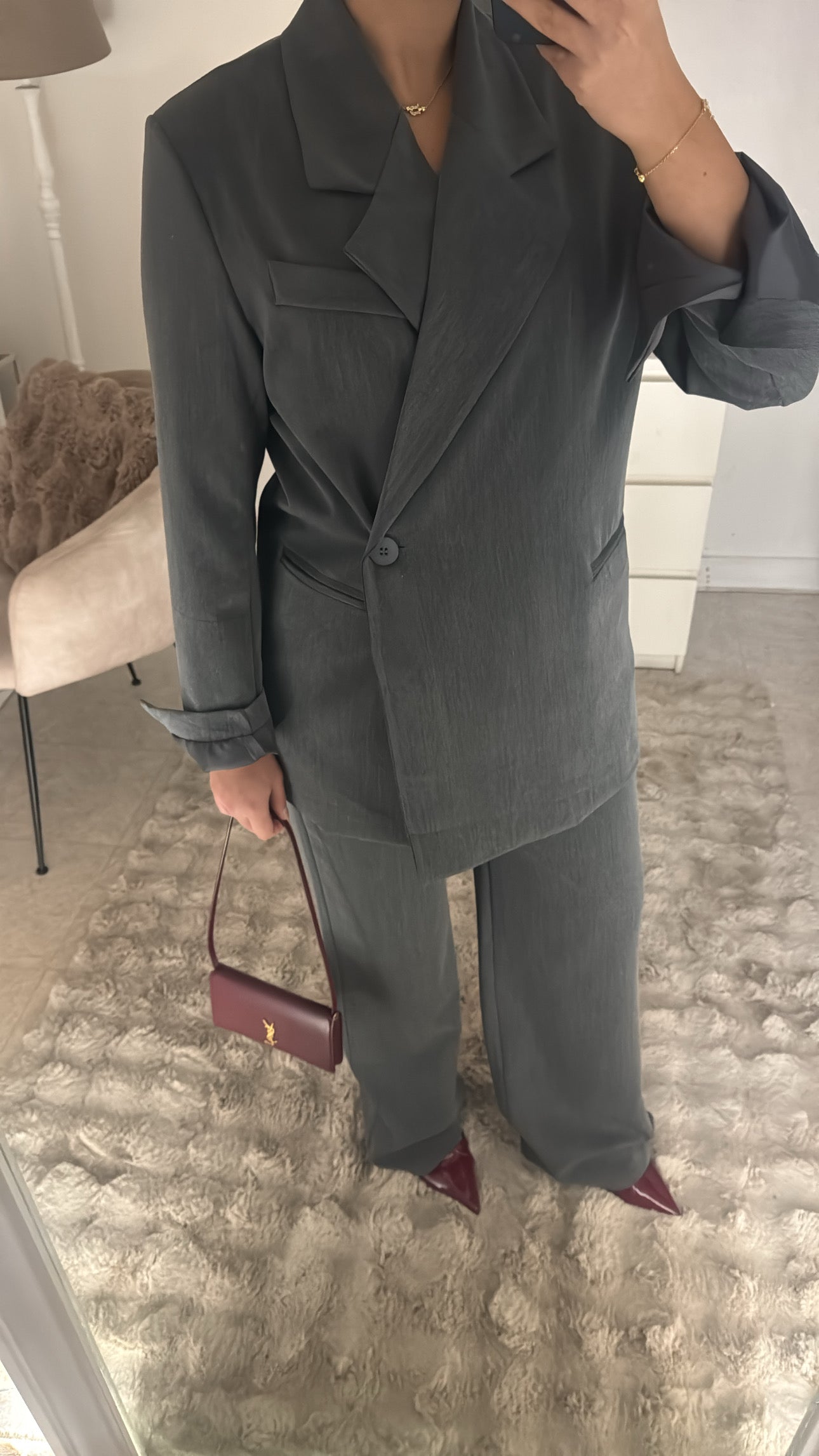 ENSEMBLE BLAZER GRIS