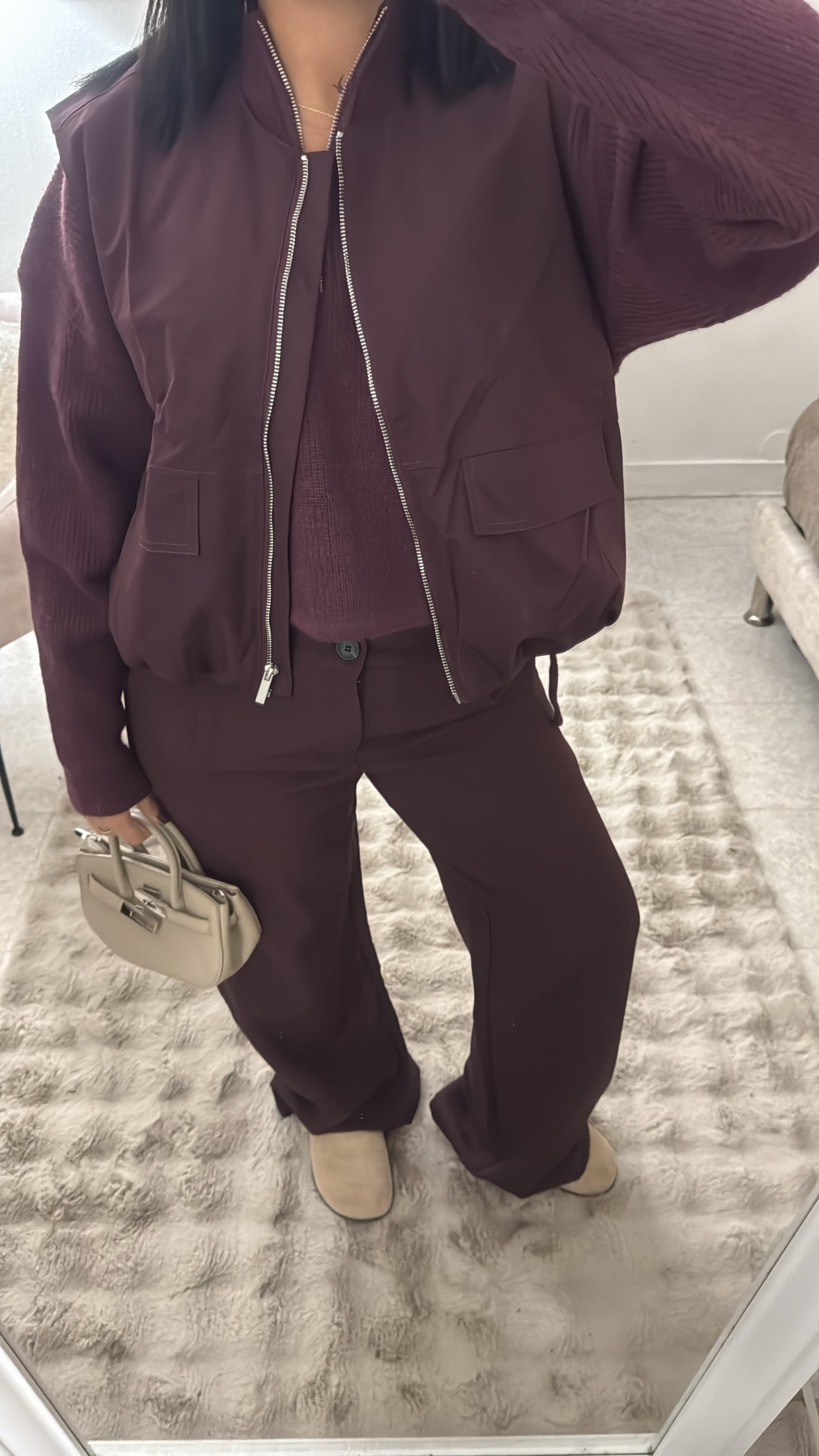 VESTE SANS MANCHE PRUNE