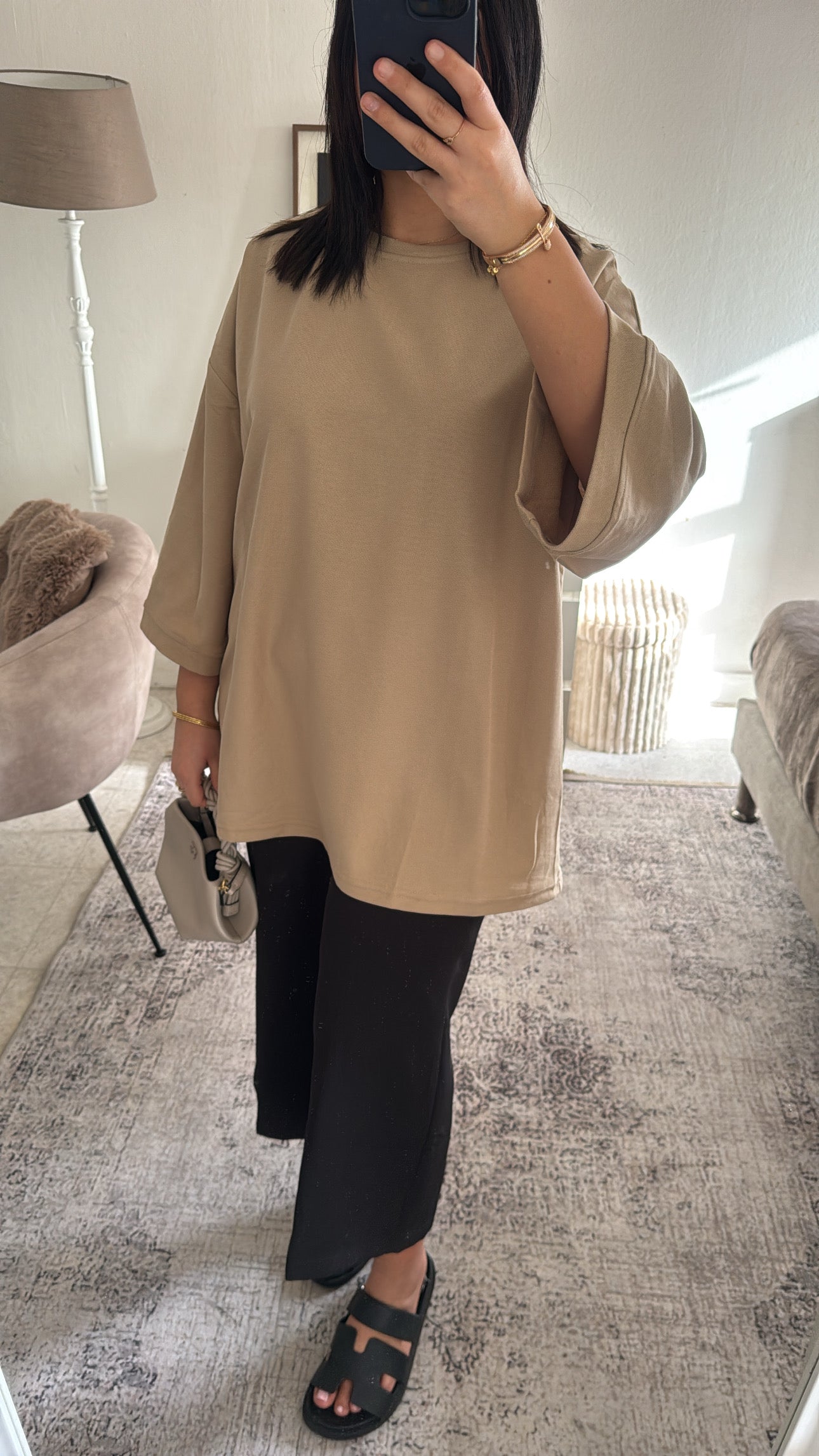 T-SHIRT LONG CAMEL