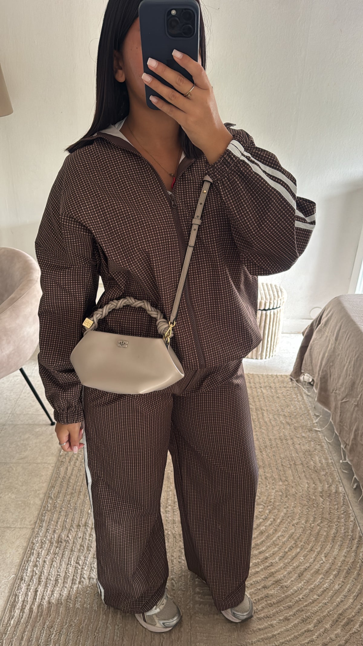 ENSEMBLE INSPI ZARA CARREAUX MARRON