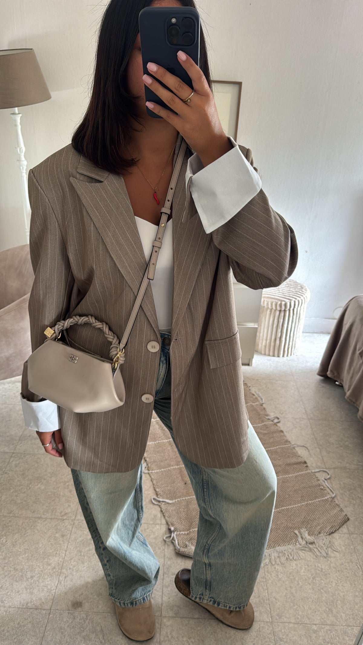 BLAZER RAYÉE TAUPE