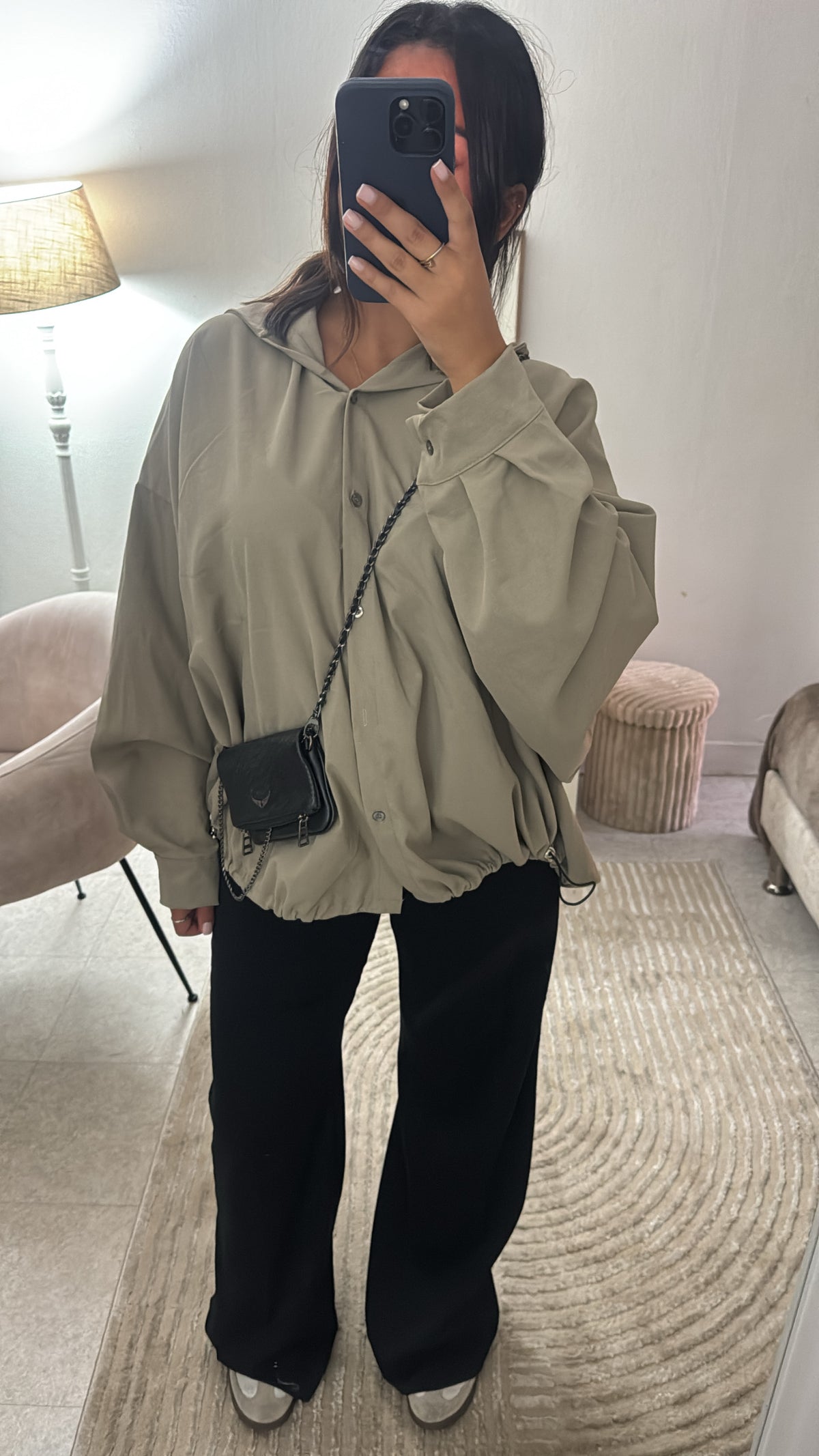 VESTE CHEMISE À CAPUCHE KAKI