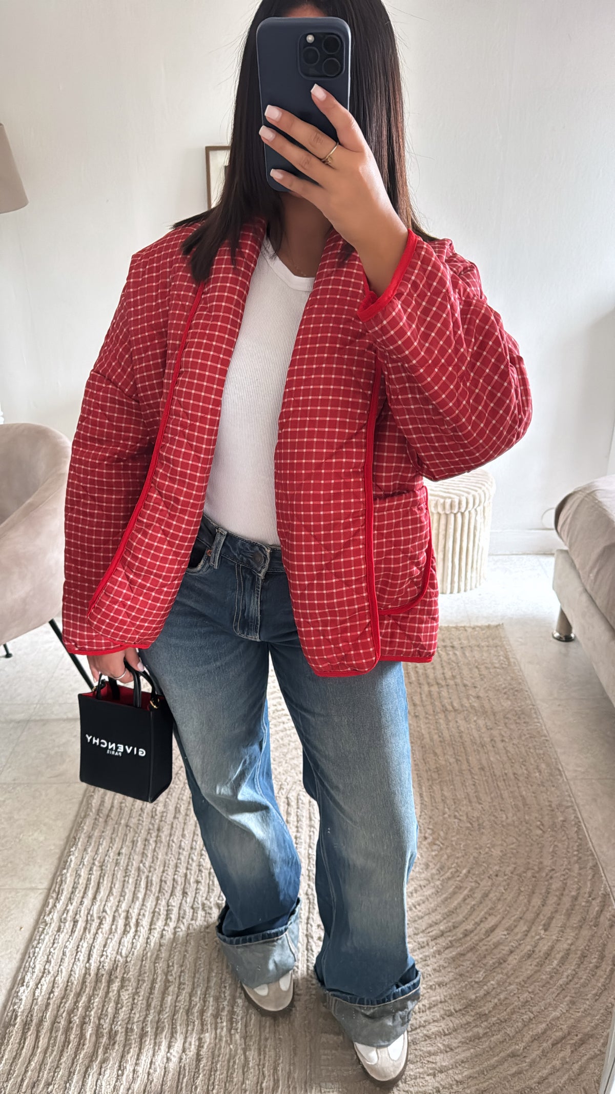MANTEAUX CARREAUX ROUGE