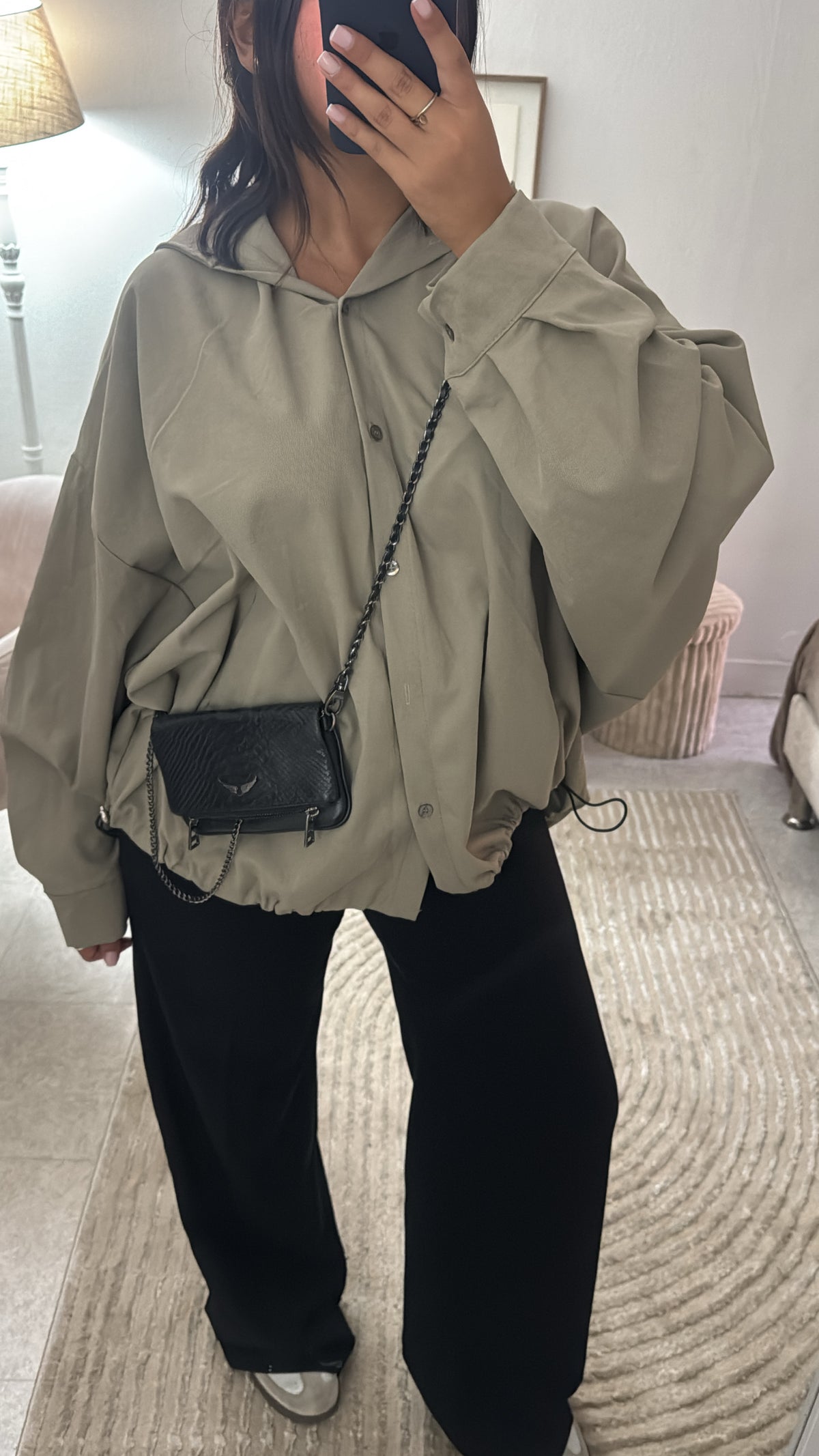 VESTE CHEMISE À CAPUCHE KAKI