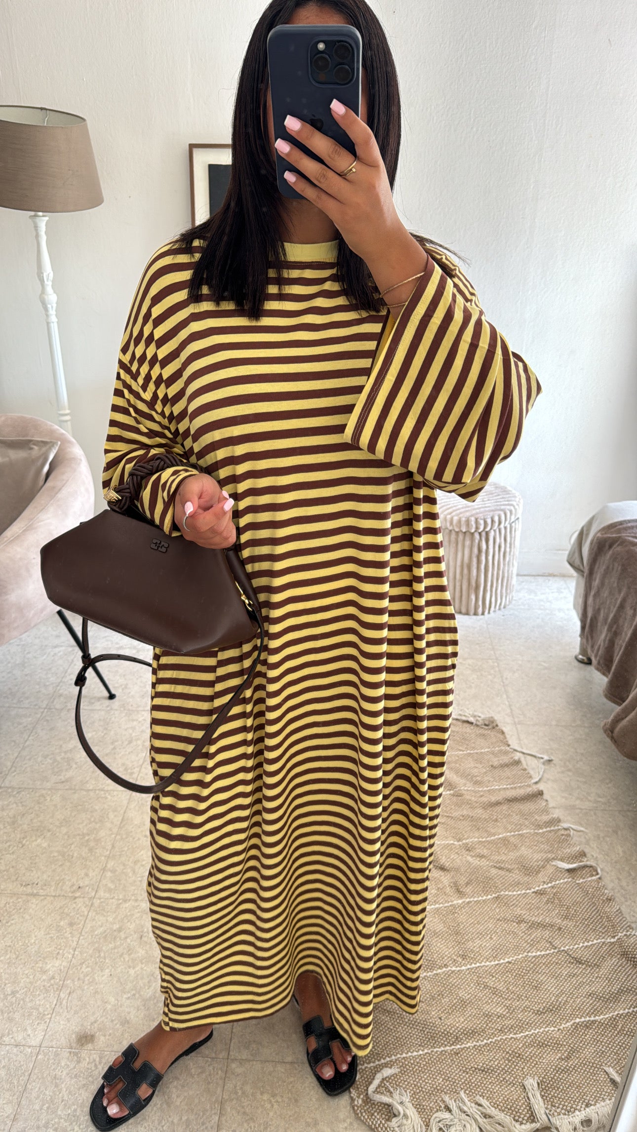 ROBE RAYÉE JAUNE