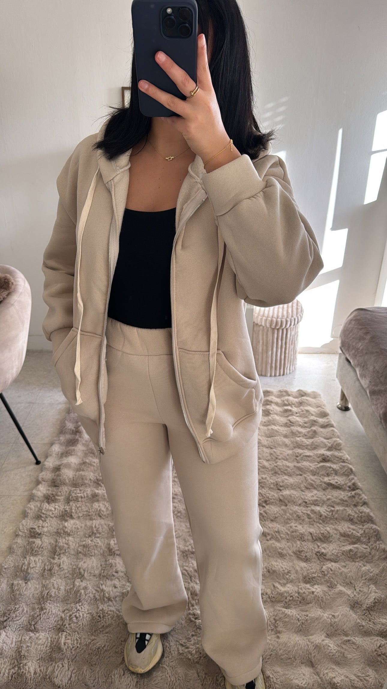 ENSEMBLE JOGGING À LACET BEIGE